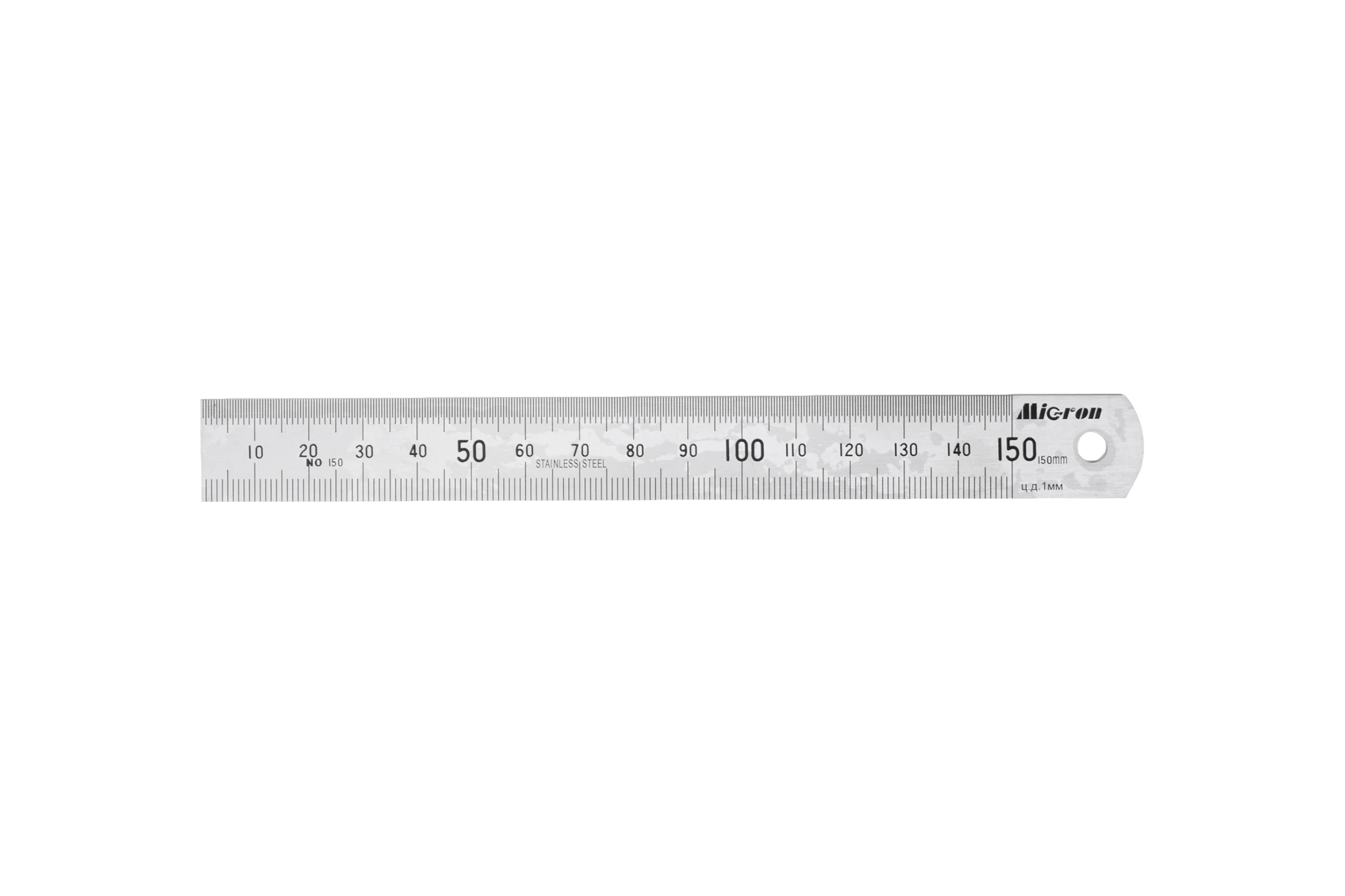 Линейка измерительная Micron 150x19мм металлическая ГРСИ 89267-23 с пов. 148086