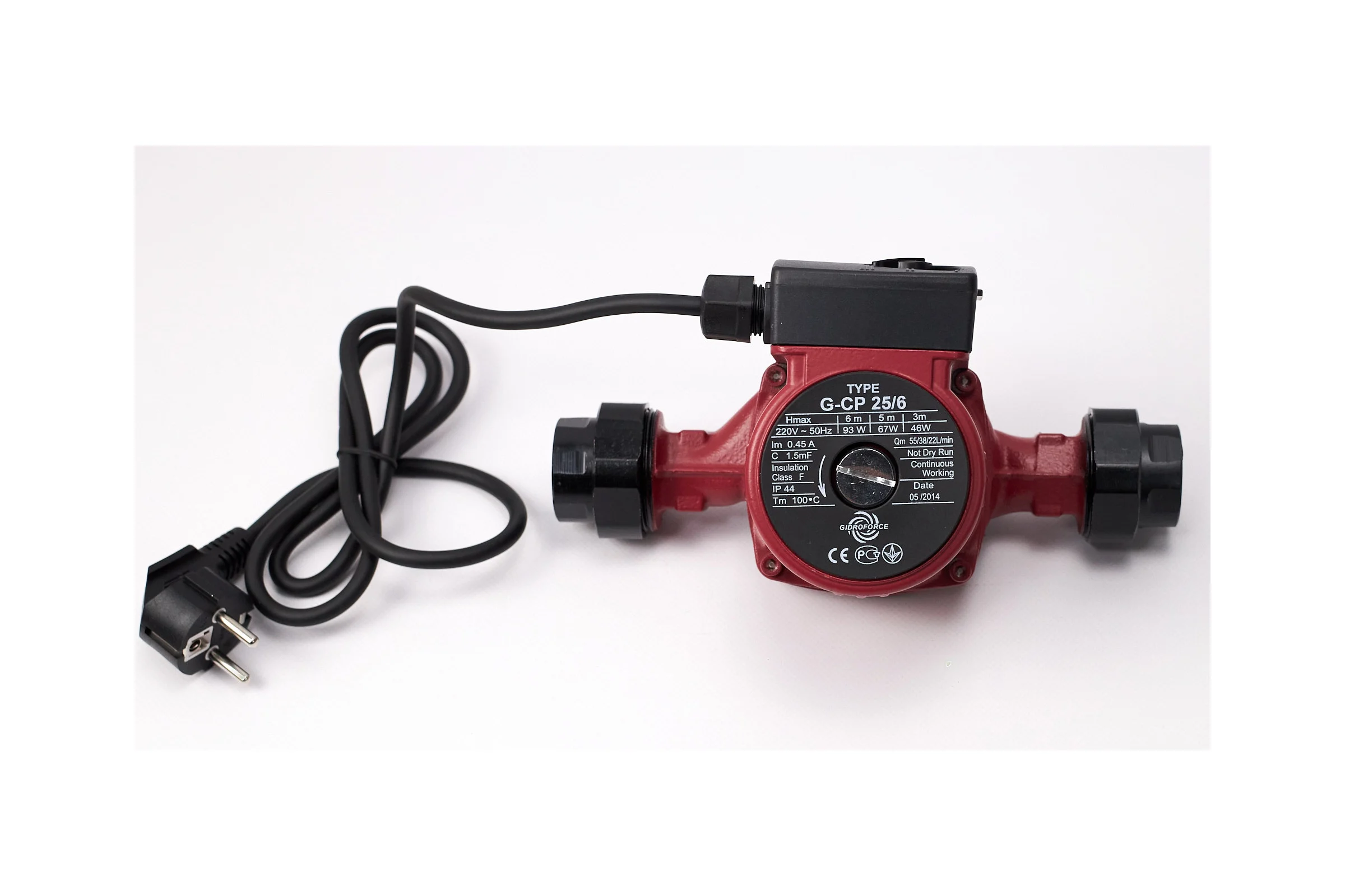 Циркуляционный трехскоростной насос GIDRO FORCE CP25/6(180mm)