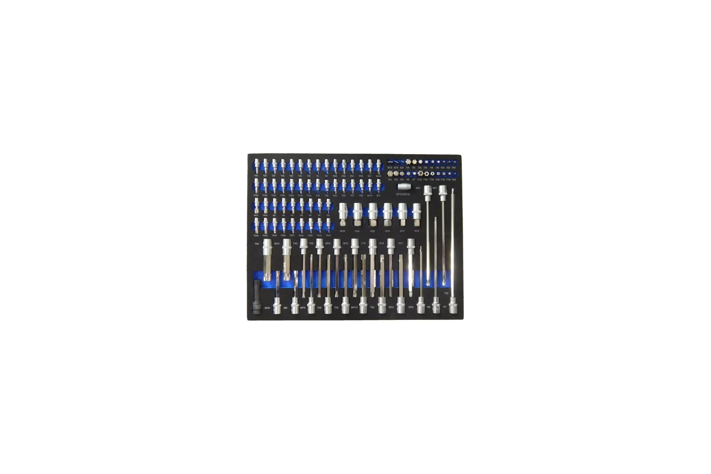 Набор бит и головок-бит (101 шт; 1/4"/5/16"/1/2"; PH/ PZ/ SL/TORX/TORX с отверстием/HEX/SPLINE) Forsage 28859 F-K41011