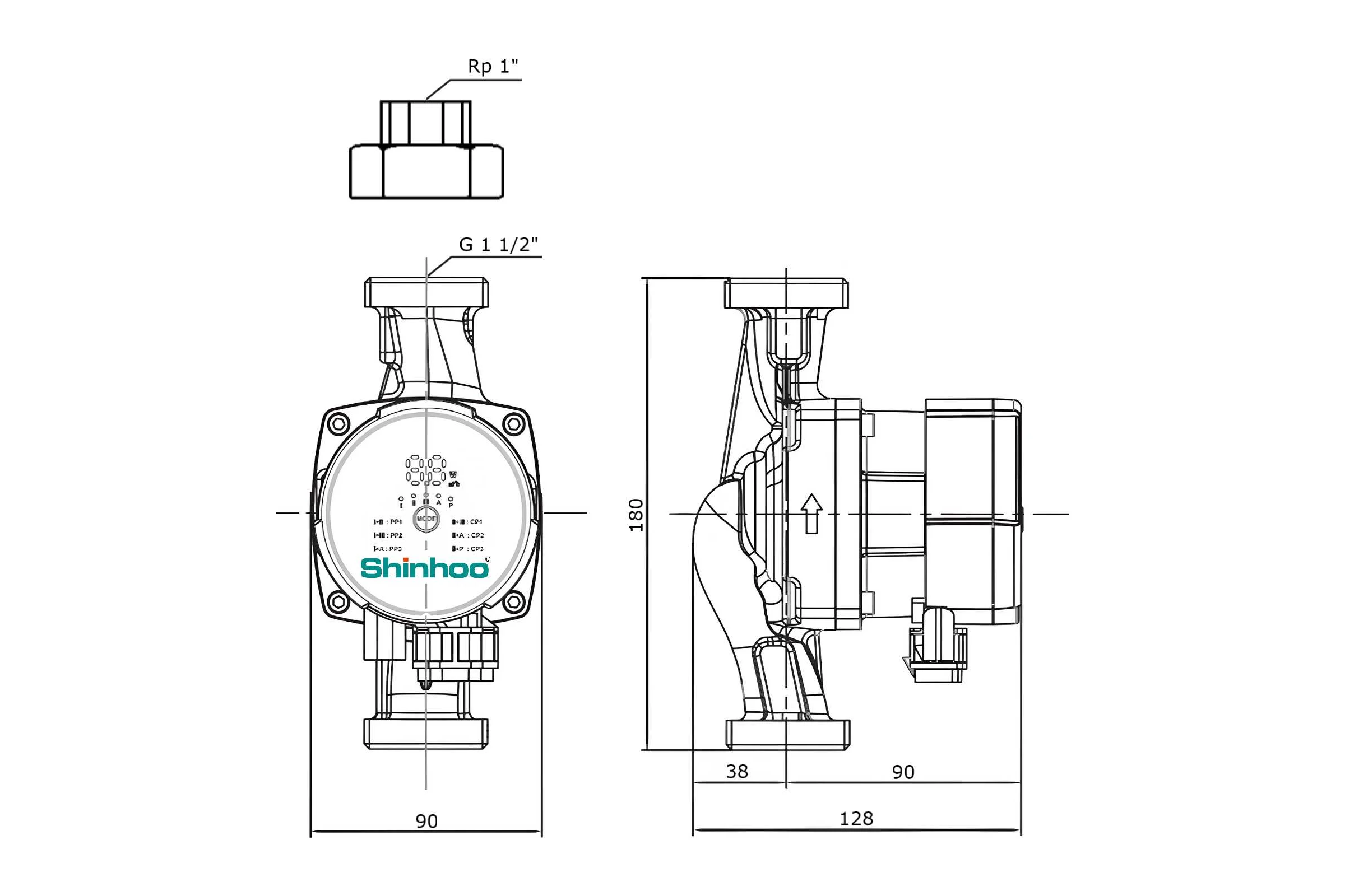 Насос циркуляционный SHINHOO MASTER S 25-8 180мм /180/ 71111009