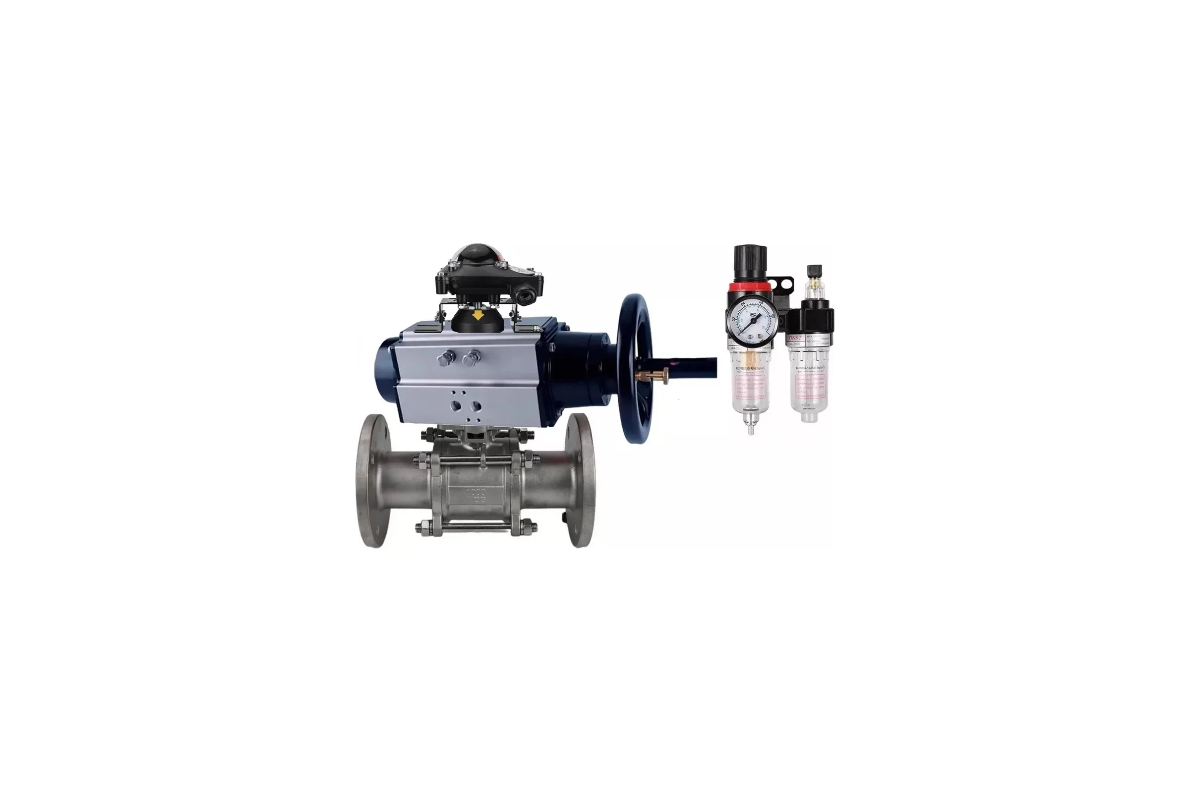 Кран шаровой DN.ru 316-316-FP-F-ISO-H Ду80 Ру40, пневмопривод, пневмораспред., БКВ, БПВ D160-65979