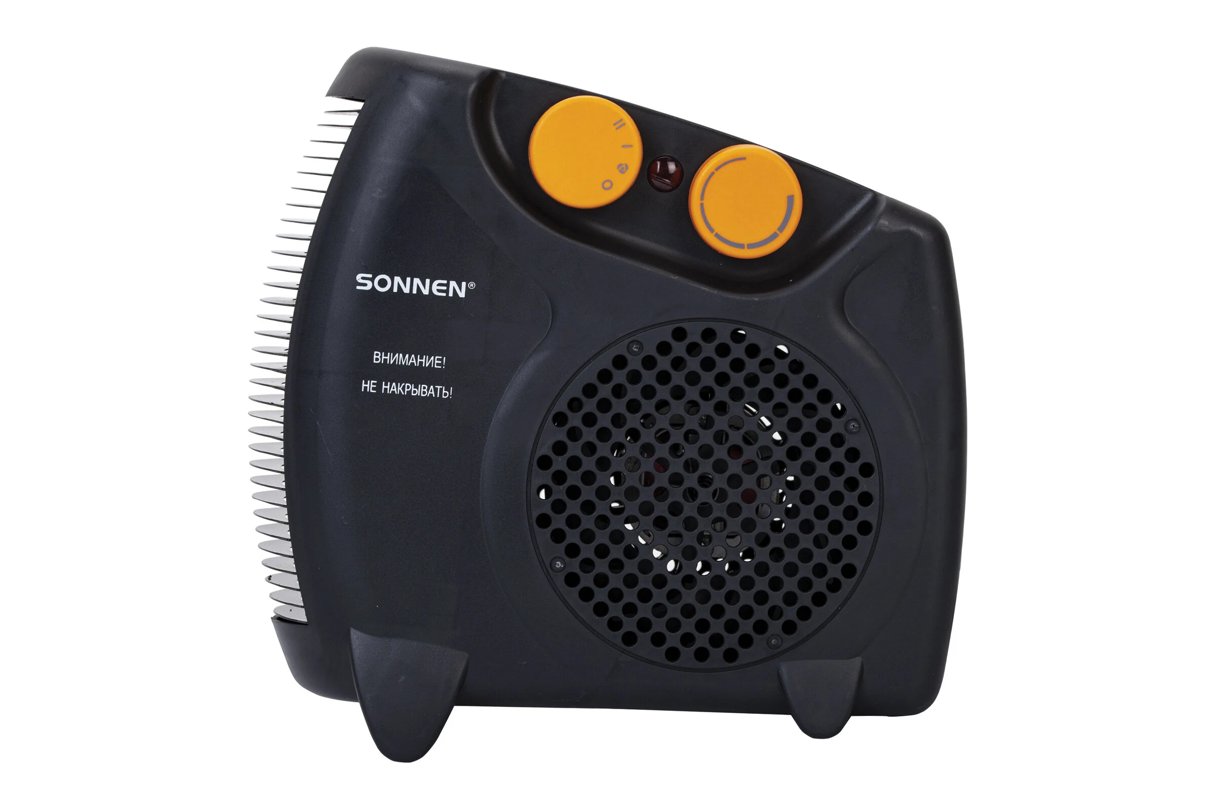 Тепловентилятор SONNEN FH06, 1000/2000 Вт,2 режима нагрева,режим вентиляции,черный/оранжевый 457781