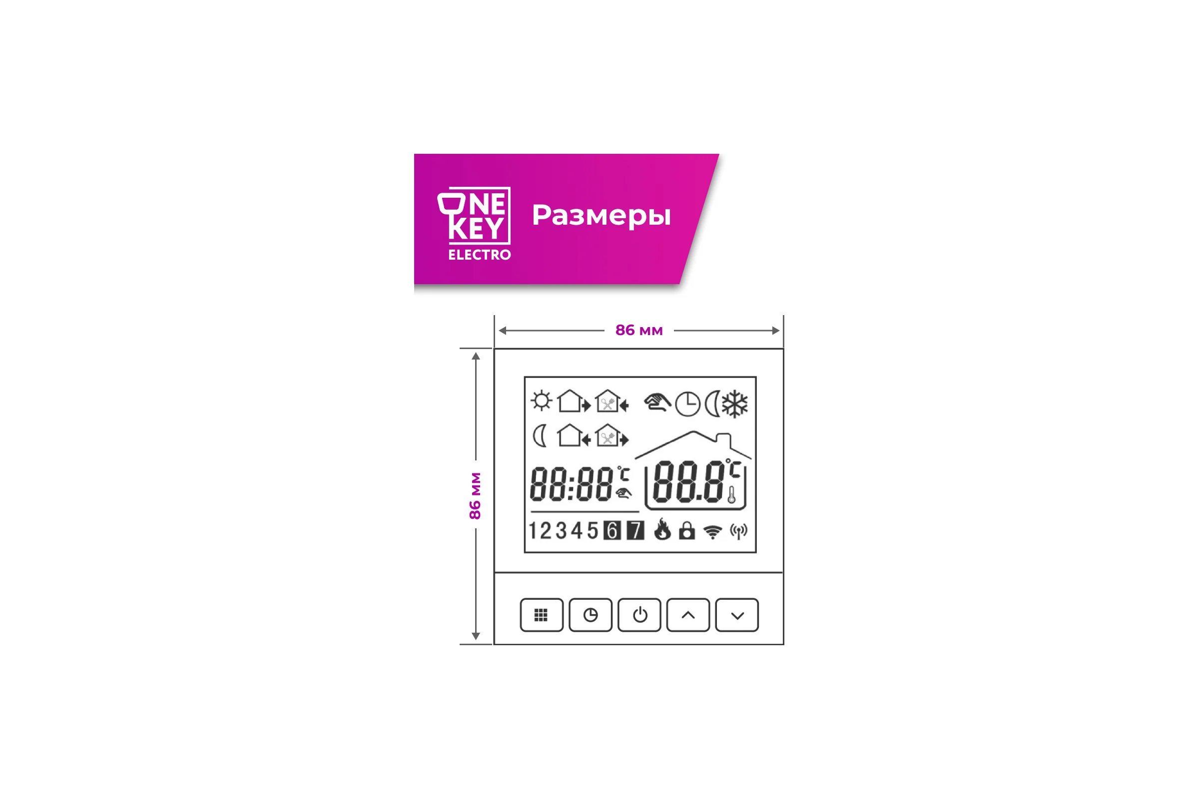 Терморегулятор OneKeyElectro цифровой ТР-510 (белый) 7730688