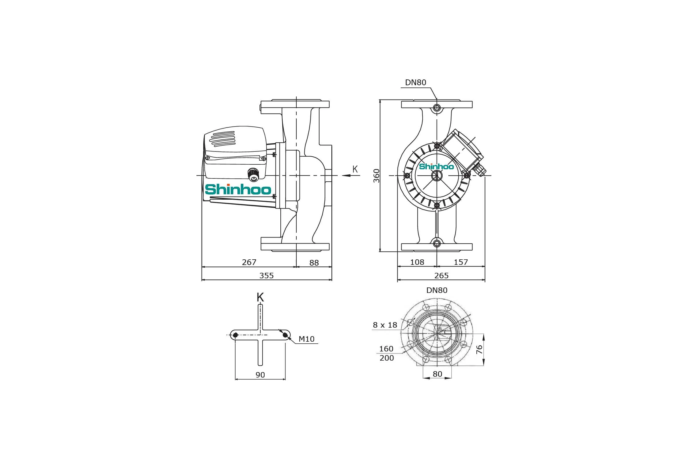 Насос циркуляционный Shinhoo BASIC PRO 80-10SF 380V /24/ 71242006