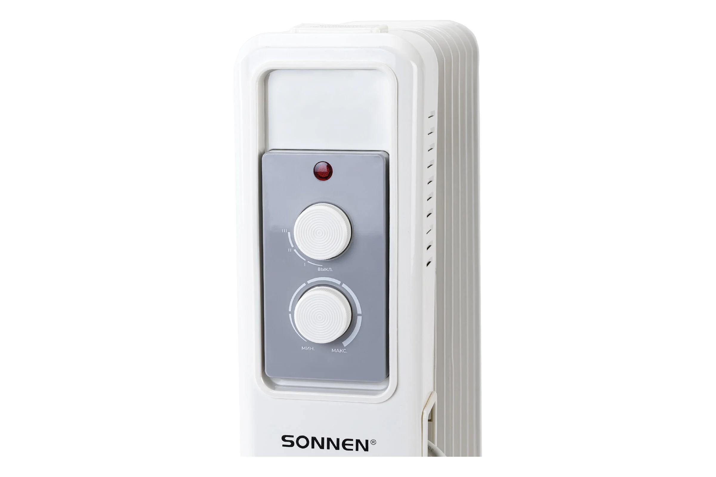 Обогреватель масляный SONNEN DFS-7E, 7секций, 1500Вт, 3 режима, механическое управление, белый, 457779