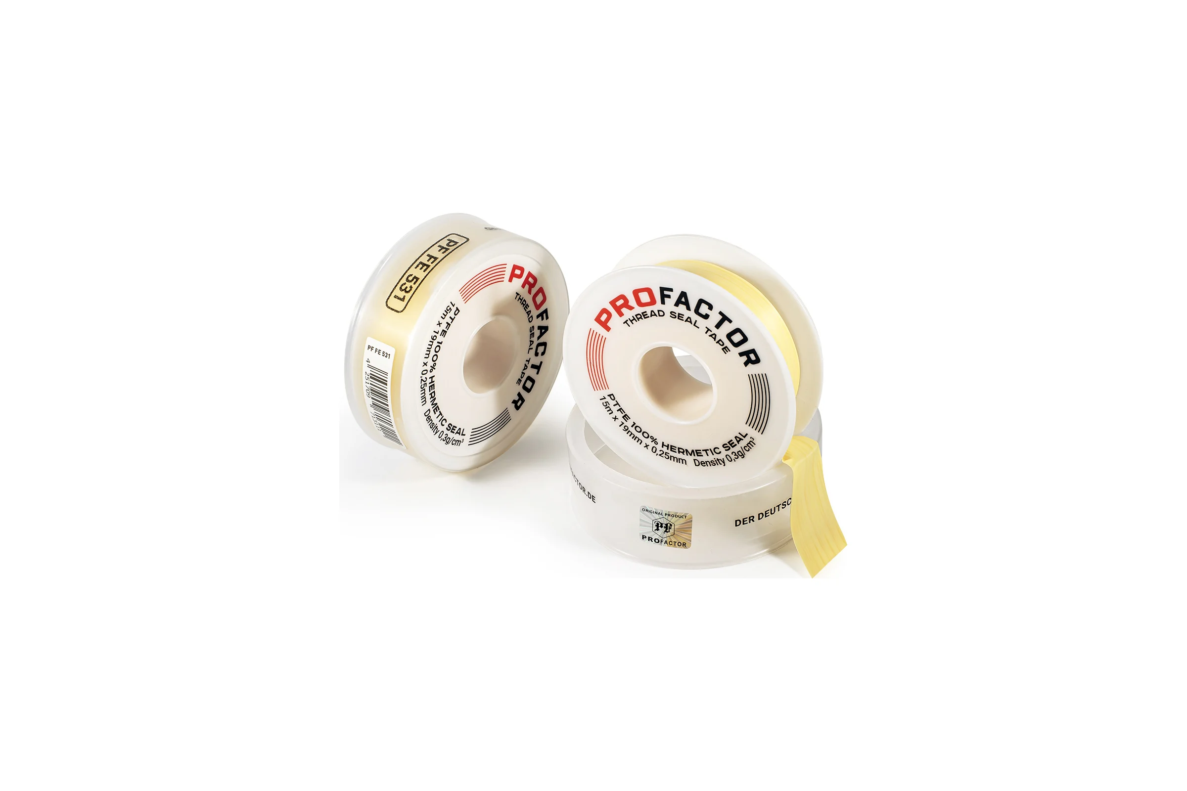 ФУМ лента PROFACTOR PF Professional желтая Ф85 мм 19мм х 0,25мм х 15м PF FE 531