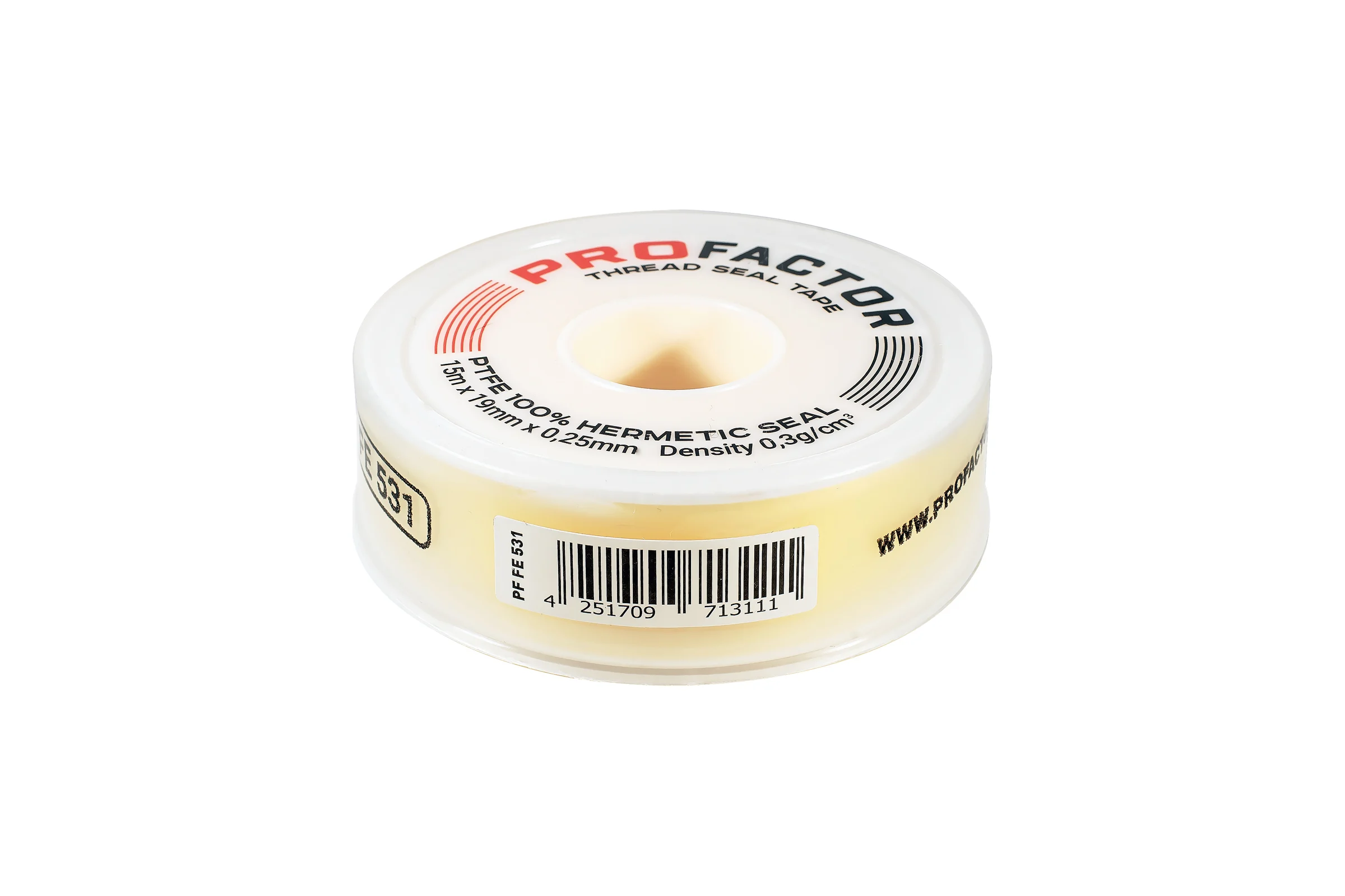 ФУМ лента PROFACTOR PF Professional желтая Ф85 мм 19мм х 0,25мм х 15м PF FE 531