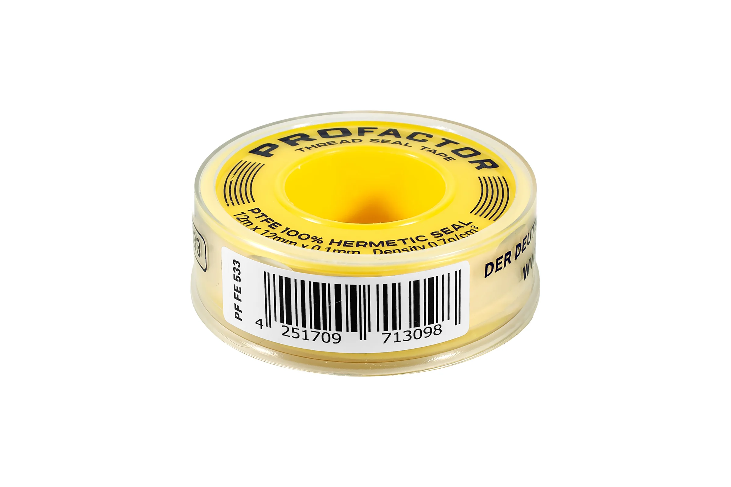 ФУМ лента PROFACTOR PF Professional желтая Ф55мм 12мм х 0,1мм х 12м PF FE 533