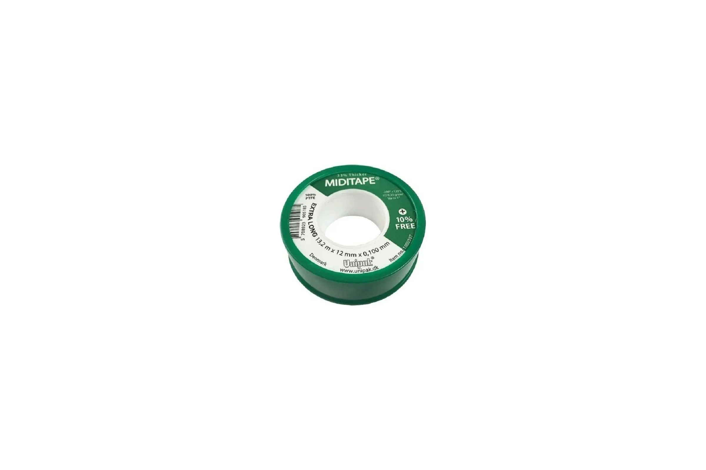 Лента Unipak MIDITAPE 13,2 м х 12 мм х 0,1 мм, LD=0,35 г/см3, зел. упак. 1000307