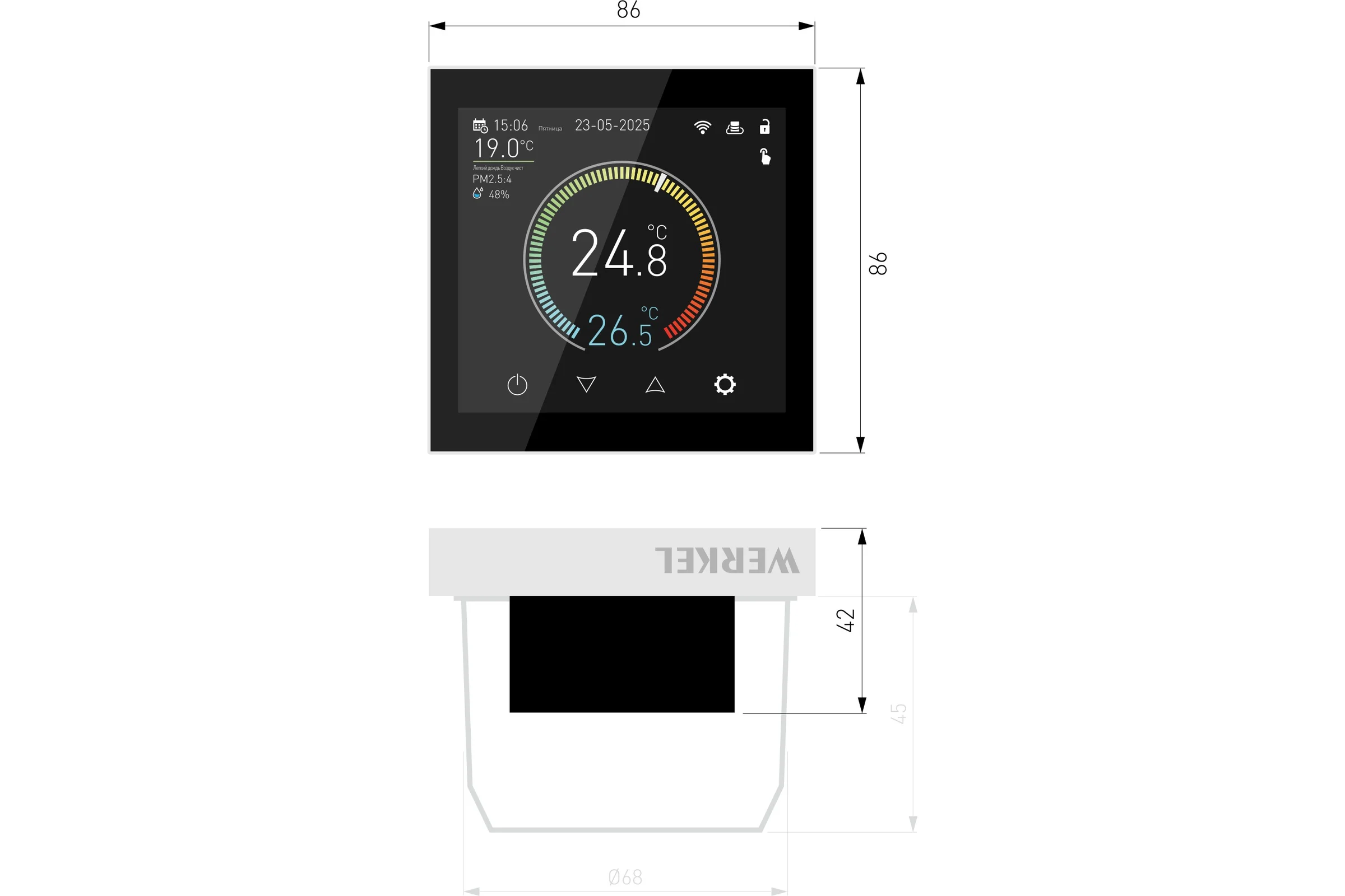 Умный сенсорный терморегулятор Werkel с LCD дисплеем W1851101 белый a071604