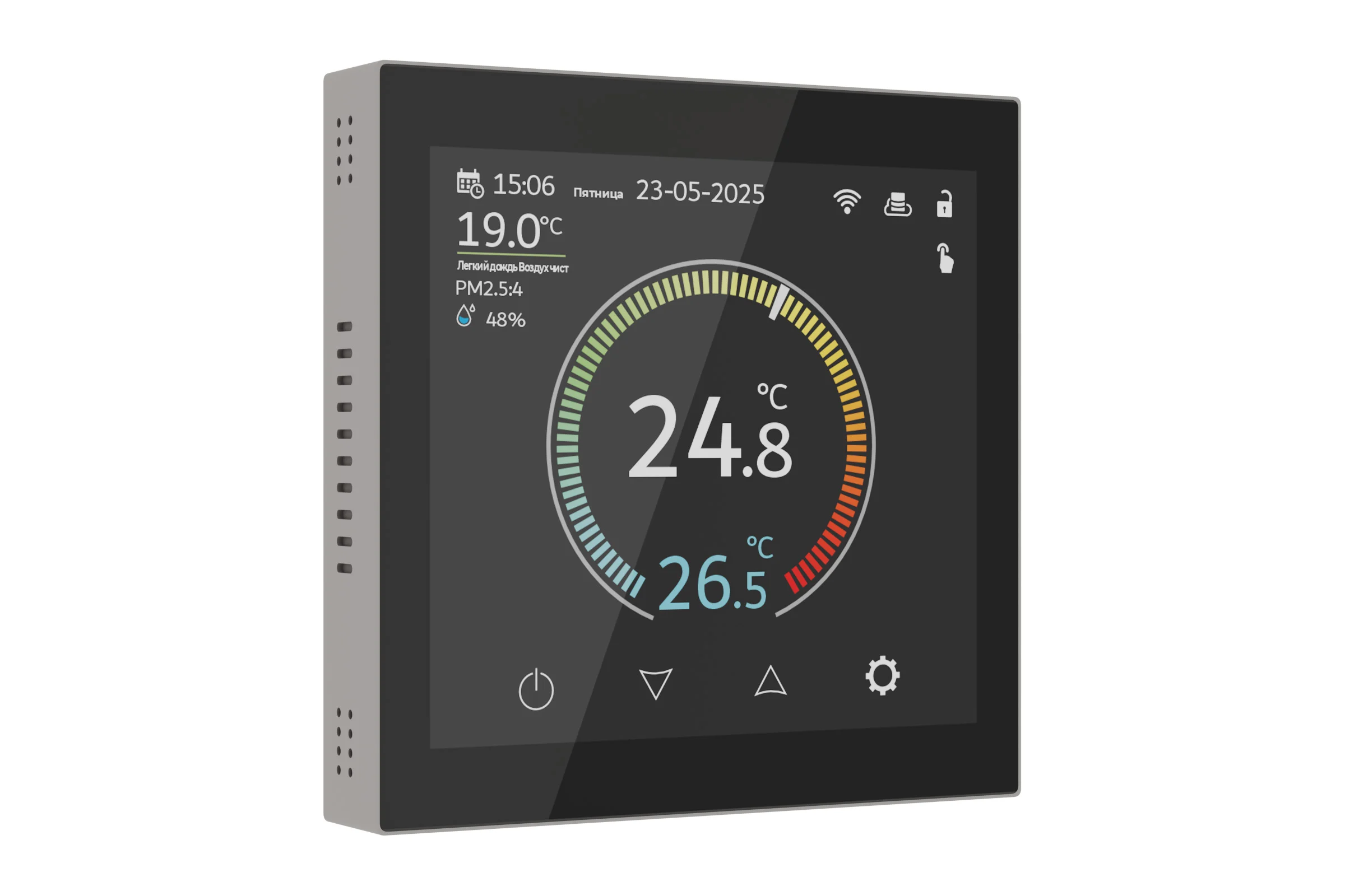Умный сенсорный терморегулятор Werkel с LCD дисплеем W1851104 дымчатый a071605