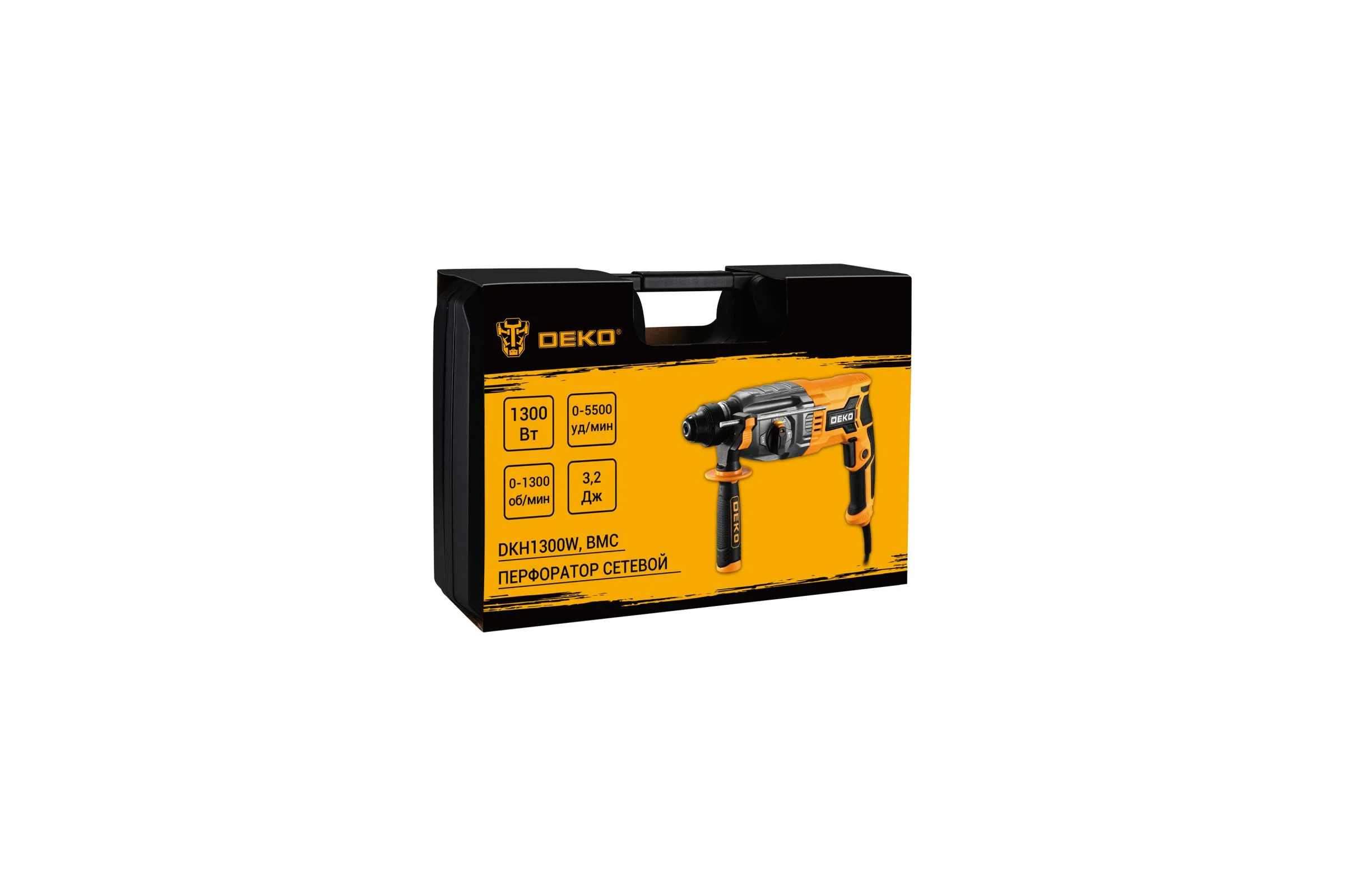 Перфоратор сетевой DEKO DKH1300W в кейсе, 1300Вт 083-1062