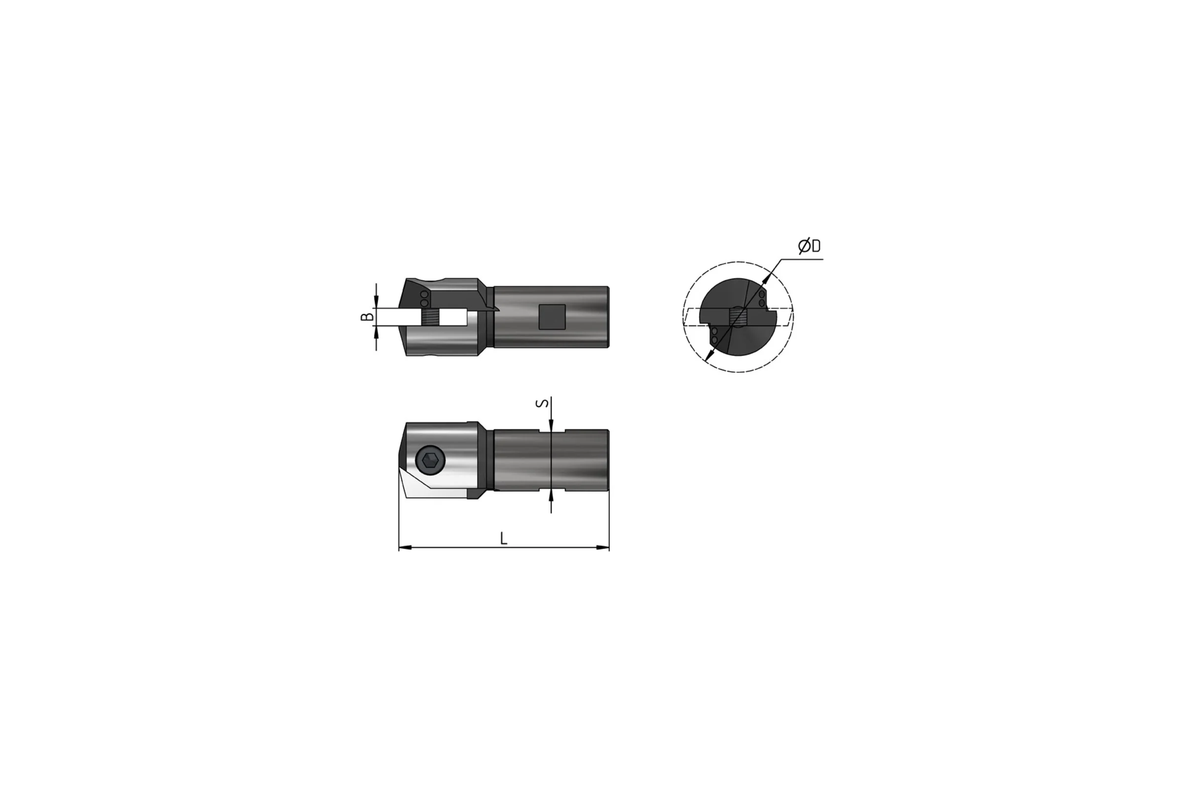 Оголовок к сборной оправке для перовых сверл 40-50 СОЖ ADMS200-R040050.02.C Русский Инструмент ri.446.50