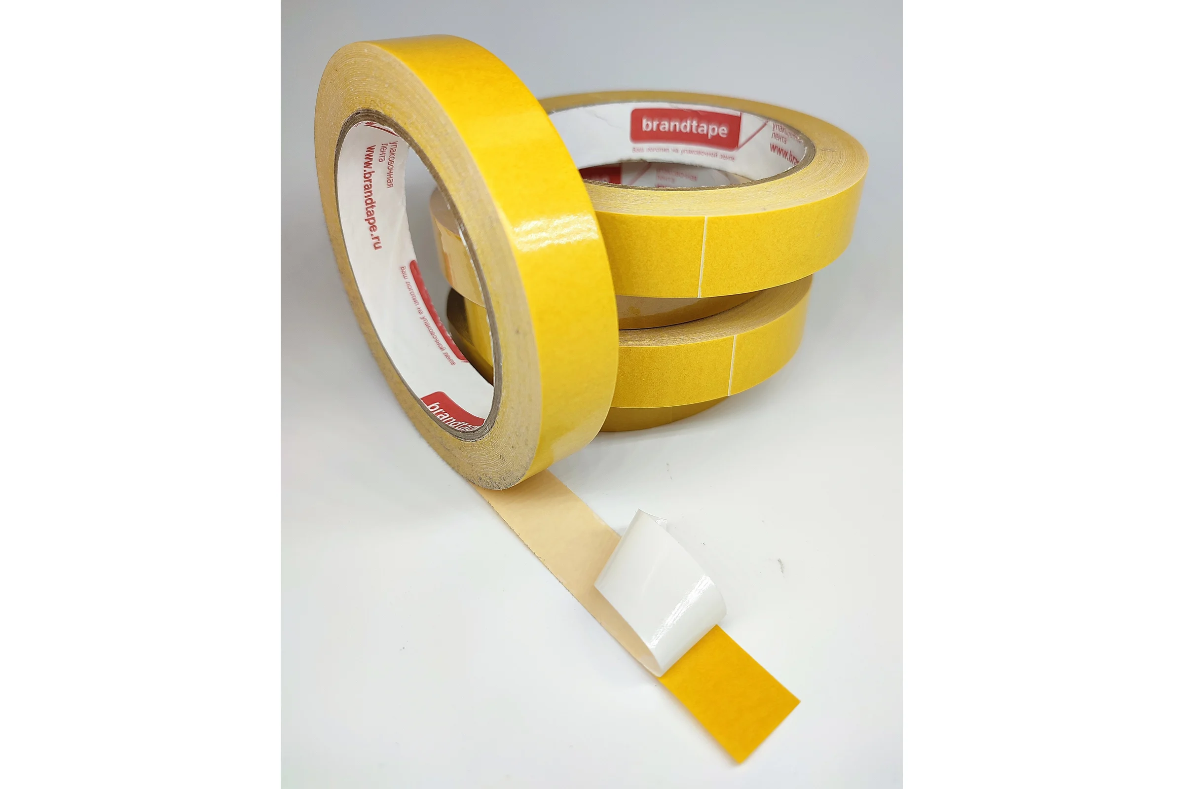 Двухсторонняя клейкая лента Brandtape полипропилен 19мм х 25м (упаковка 3 шт.) 4631178306593