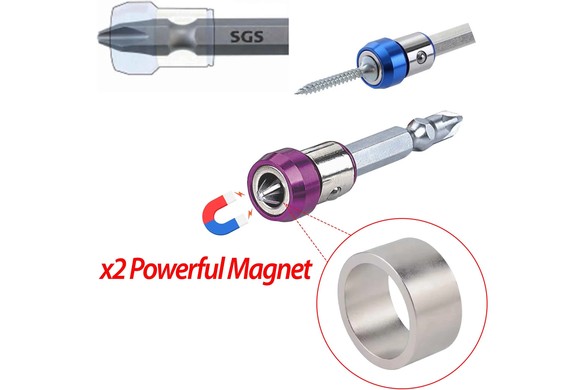 Держатель с кольцевым магнитом SGS D15 мм 6.35 мм S2 10 шт 63001B-10