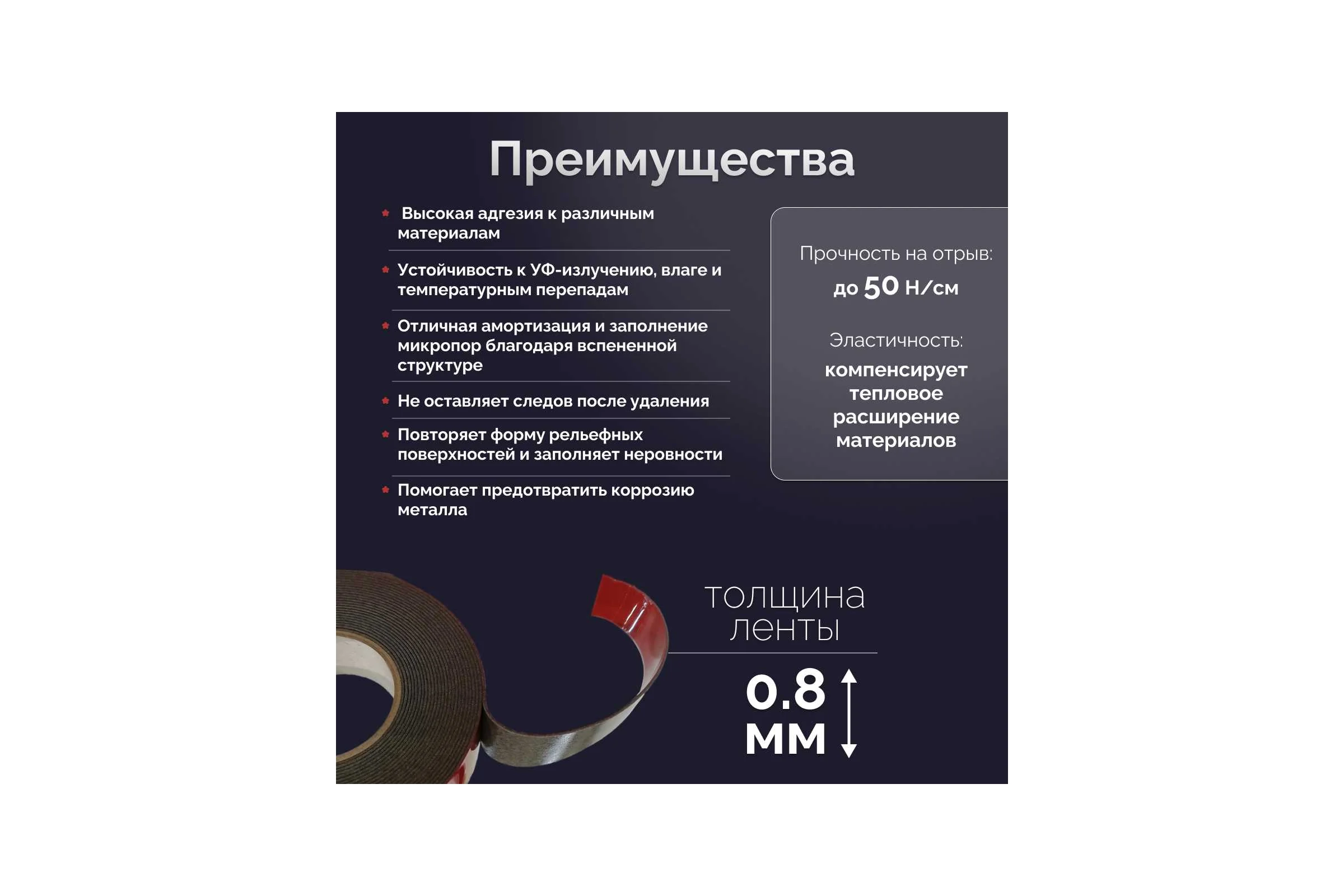 Двусторонняя клейкая лента Биком на основе вспененного акрила серая 20ммх5м (2 ролика в упаковке) 600819
