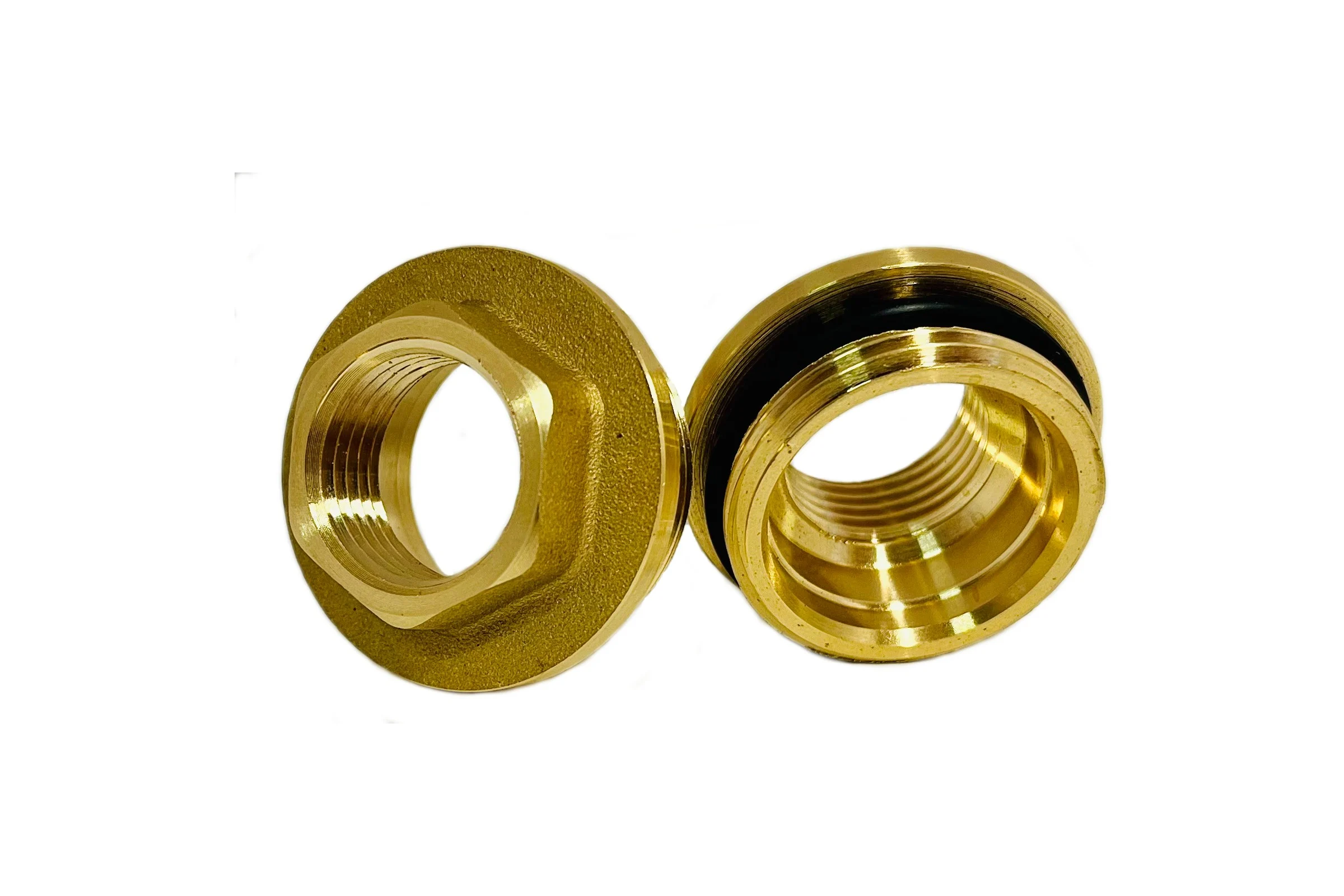 Футорка латунная АПОГЕЙ G1НР-G1/2''ВР с резиновым кольцом (2 шт) 311025