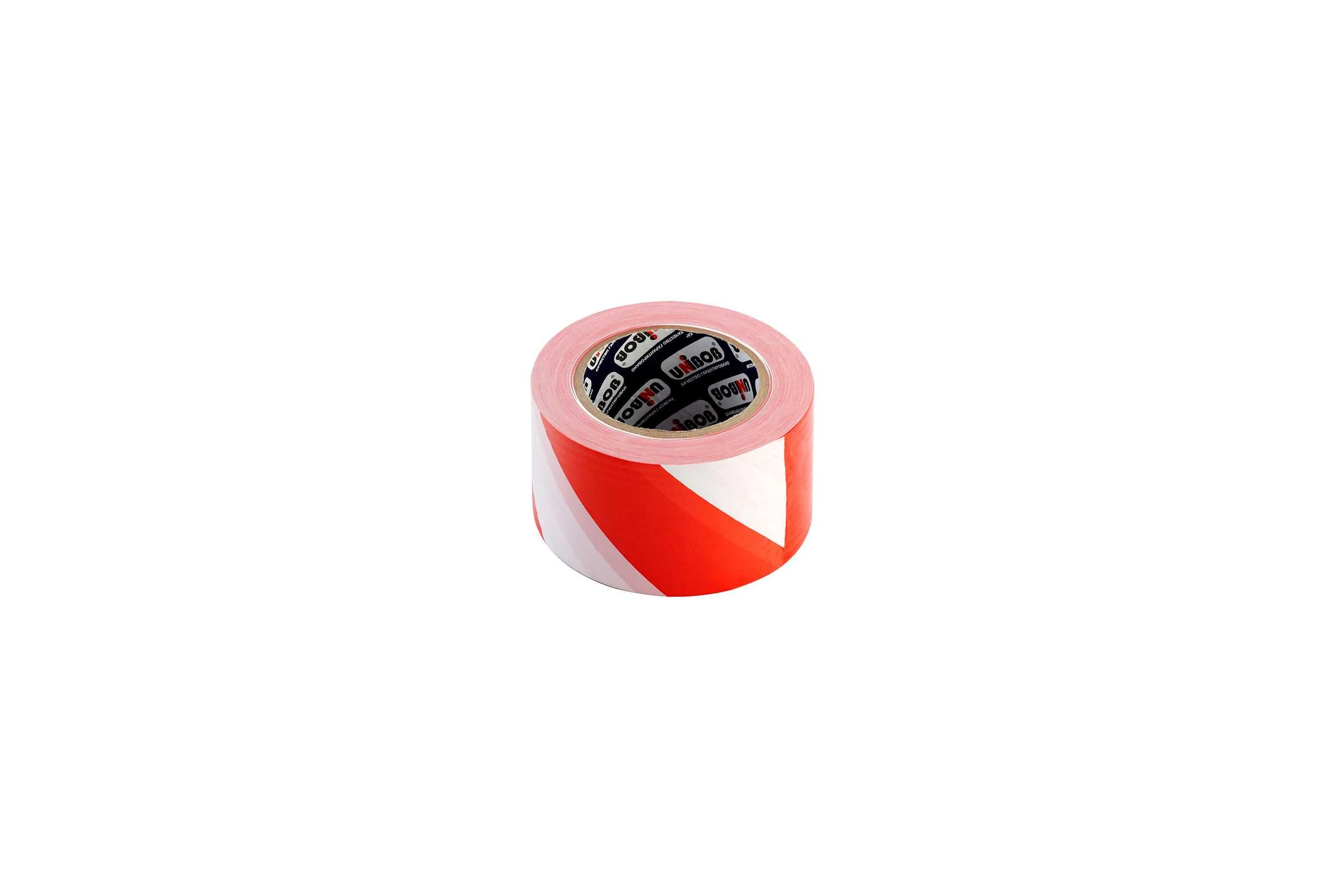 Лента сигнальная Unibob 75ммх200м, красно-белая 82771
