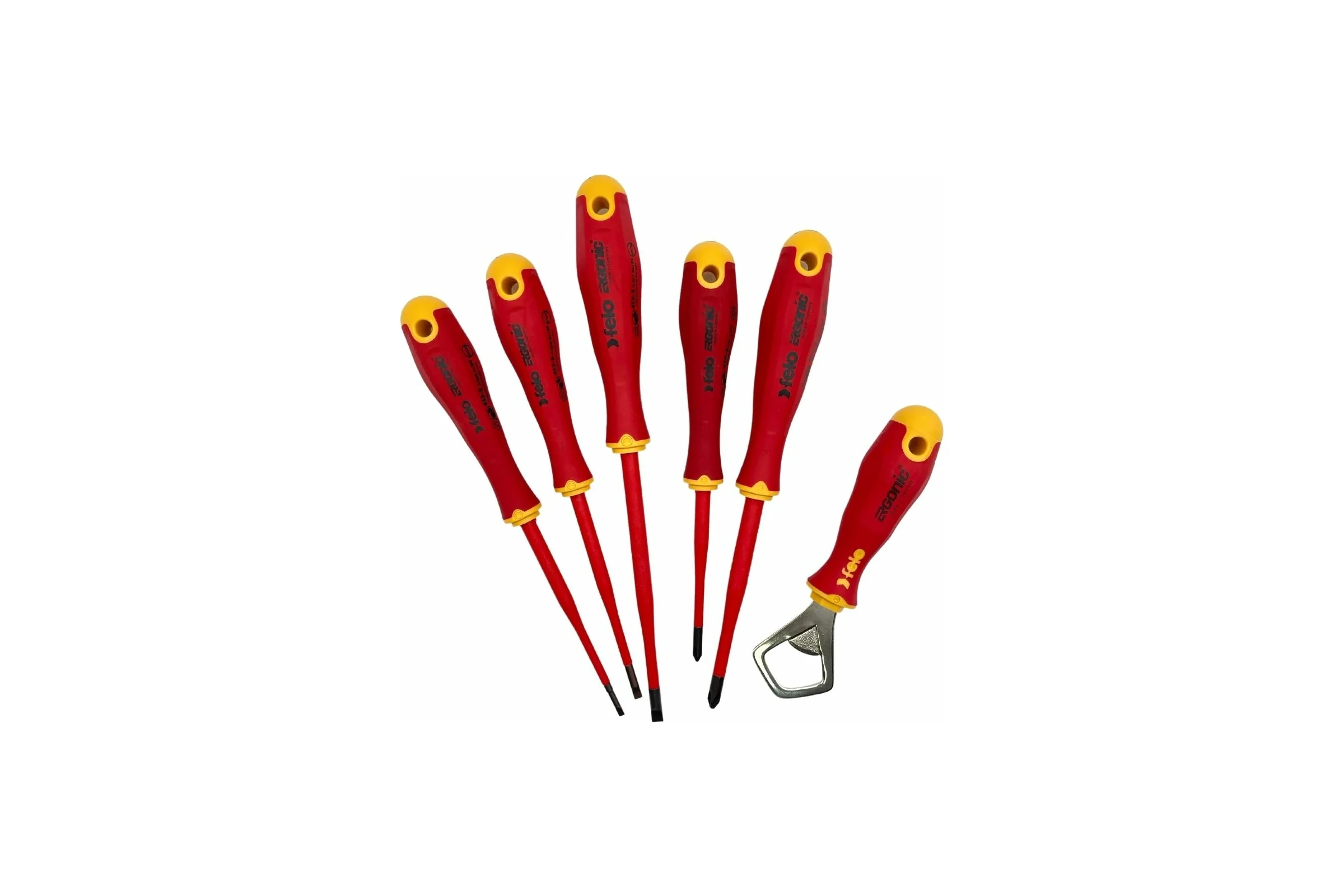 Набор диэлектрических отверток Felo SL/PH E-Slim Ergonic, 5 шт + открывашка 41386298