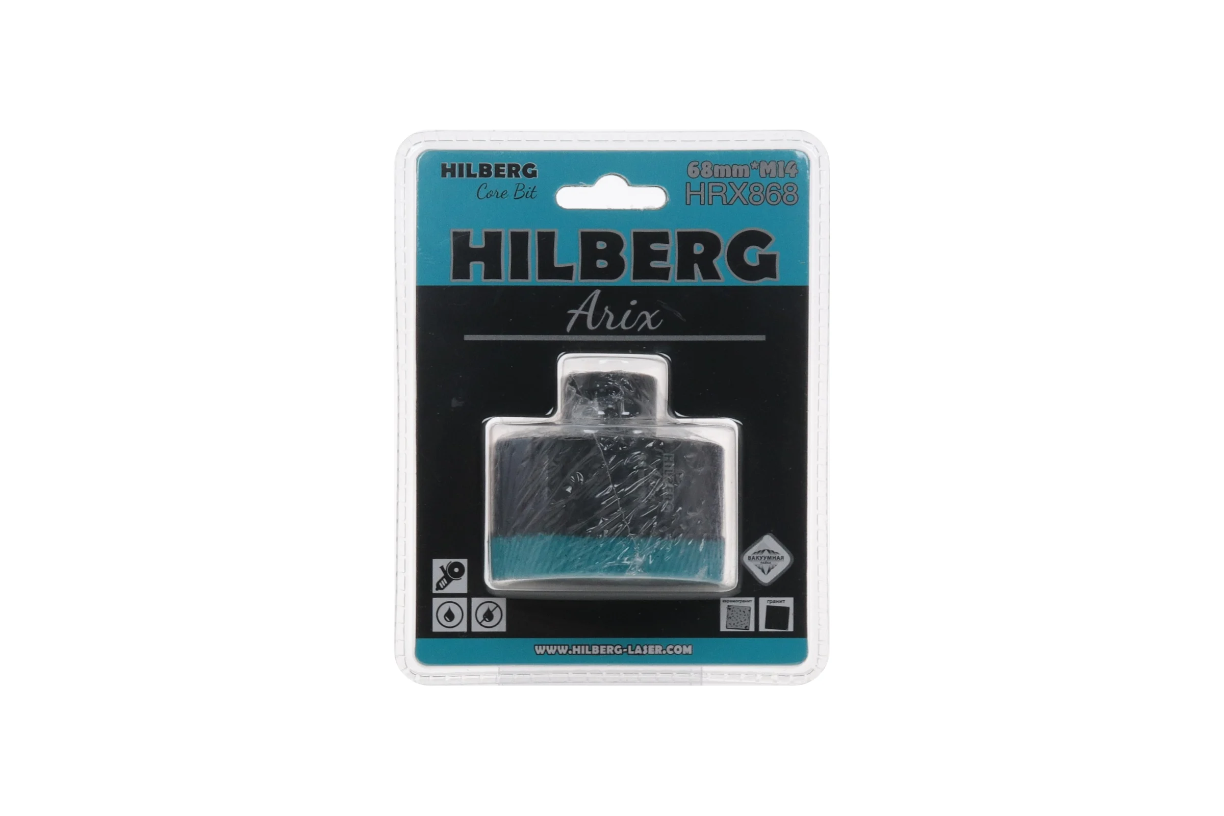 Коронка алмазная Hilberg по керамограниту 68 мм Arix M14 HRX868