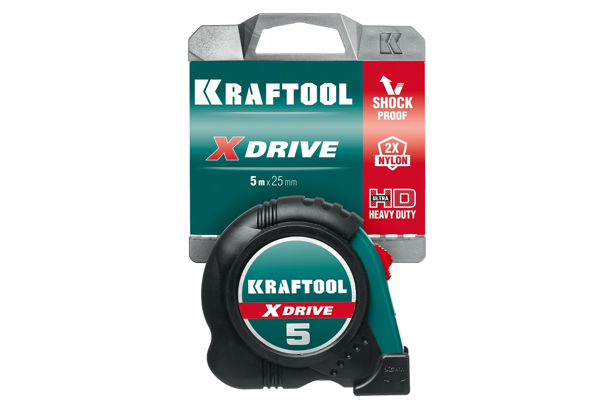 Рулетка  KRAFTOOL X-Drive 5м/25мм с ударостойким обрезиненным корпусом 34122-05-25_z02