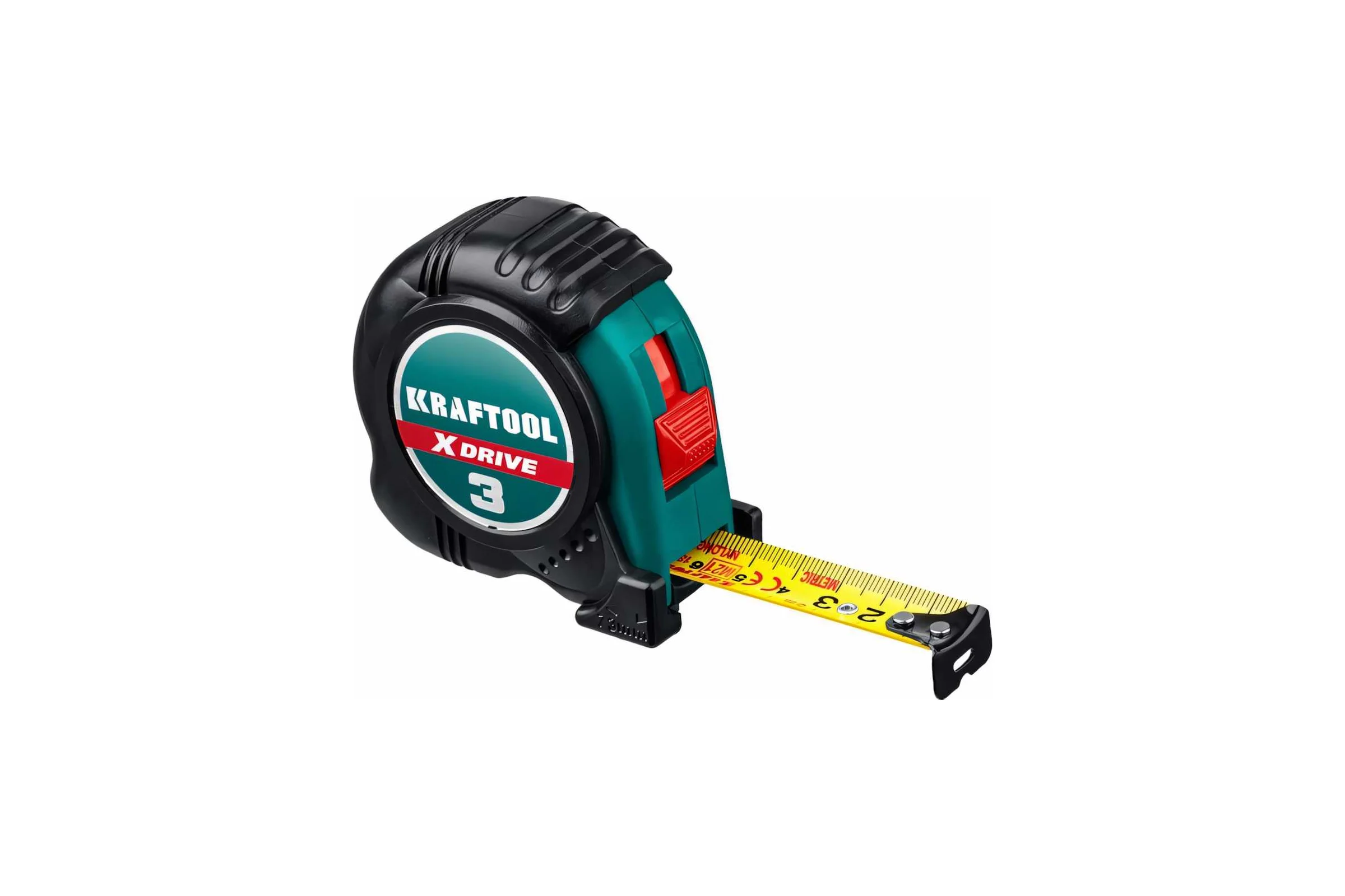 Рулетка KRAFTOOL X-Drive 3м/19мм с ударостойким обрезиненным корпусом 34122-03-19_z02