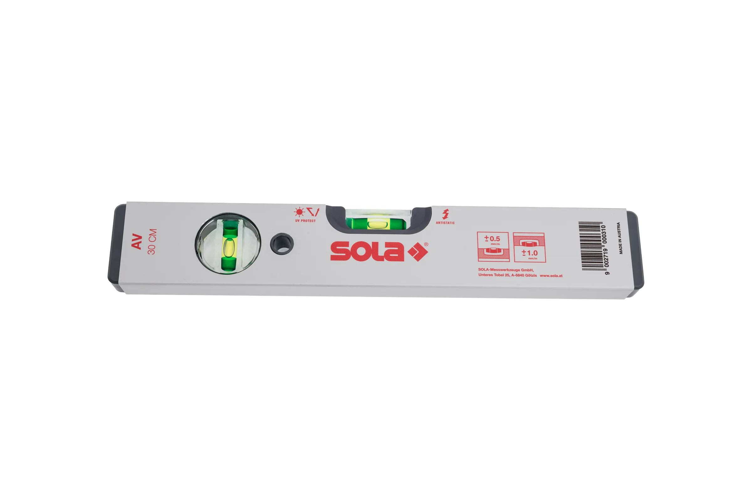 Уровень SOLA AV 30, L=30 см, 2 глазка 01110301