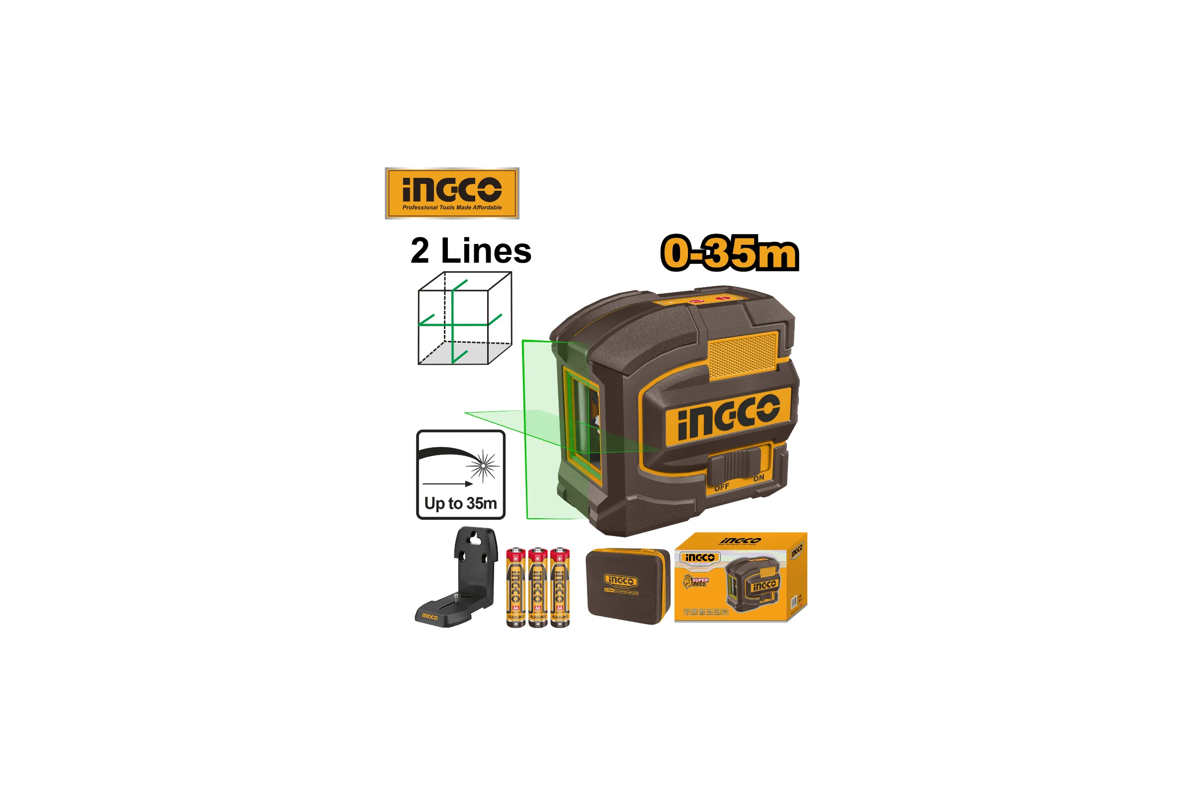 Лазерный уровень INGCO INDUSTRIAL 35м HLL156601