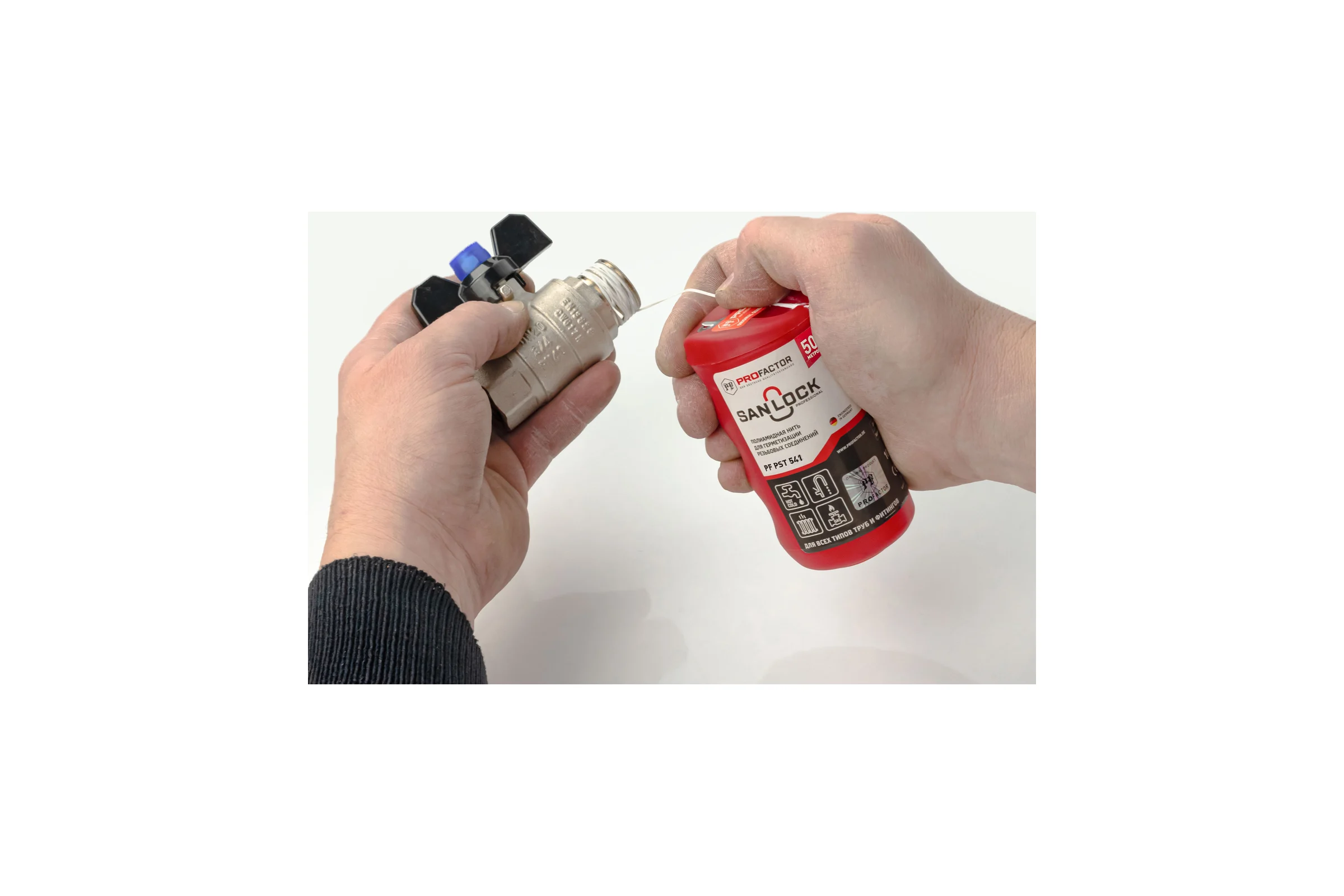 Нить для герметизации PROFACTOR PF SAN-LOCK Professional с силиконом 50 м PF PST 541