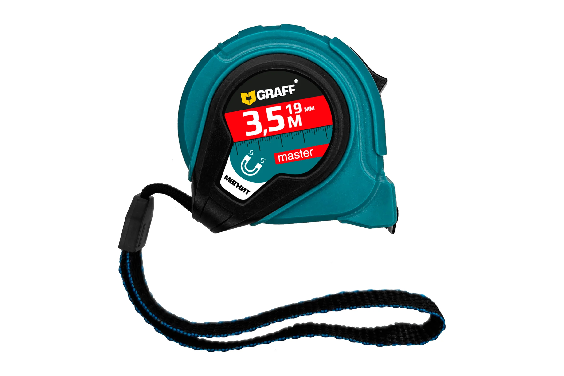 Рулетка измерительная с магнитом GRAFF 3,5м х 19мм Master 2514002