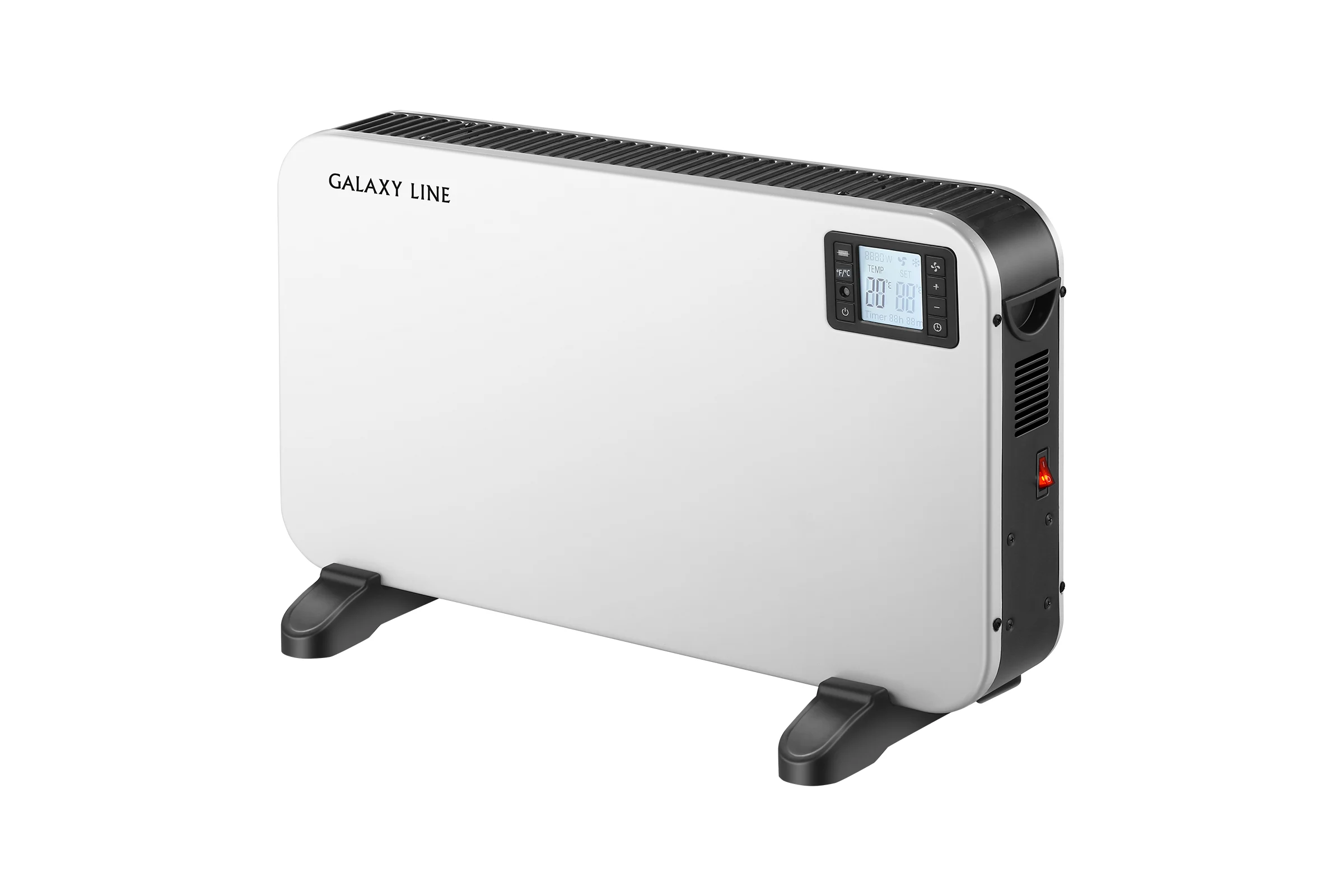 Обогреватель конвекционный Galaxy Line 2000 Вт, 3 режима, ДУ, LCD дисплей, белый, GL 8232, 7050282320