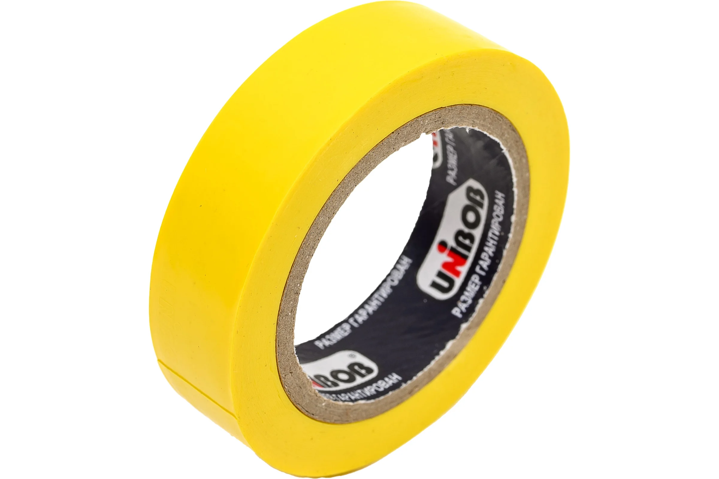 Изолента Unibob ПВХ, 15 мм х 10 м, 130 мкм, желтая 211770