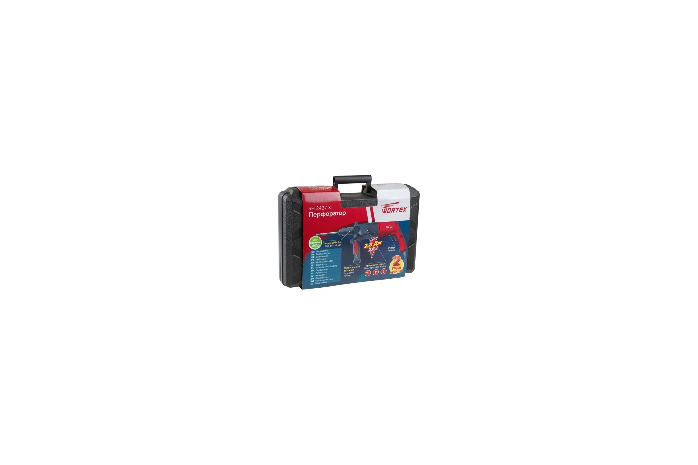 Перфоратор WORTEX RH 2427 X в чем. + (2 зубила, 3 сверла) RH2427X1111