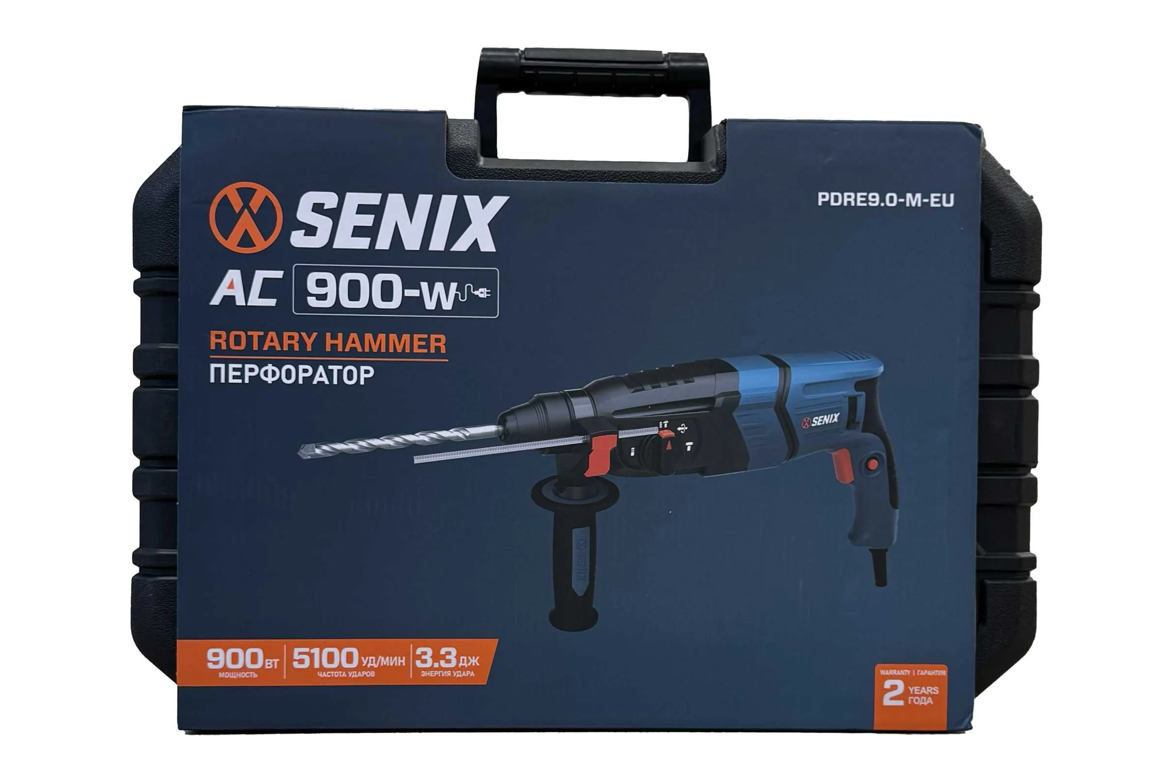 Сетевой перфоратор SENIX SDS-plus, 900 Вт, 3.3 Дж, кейс PDRE9.0-M-EU