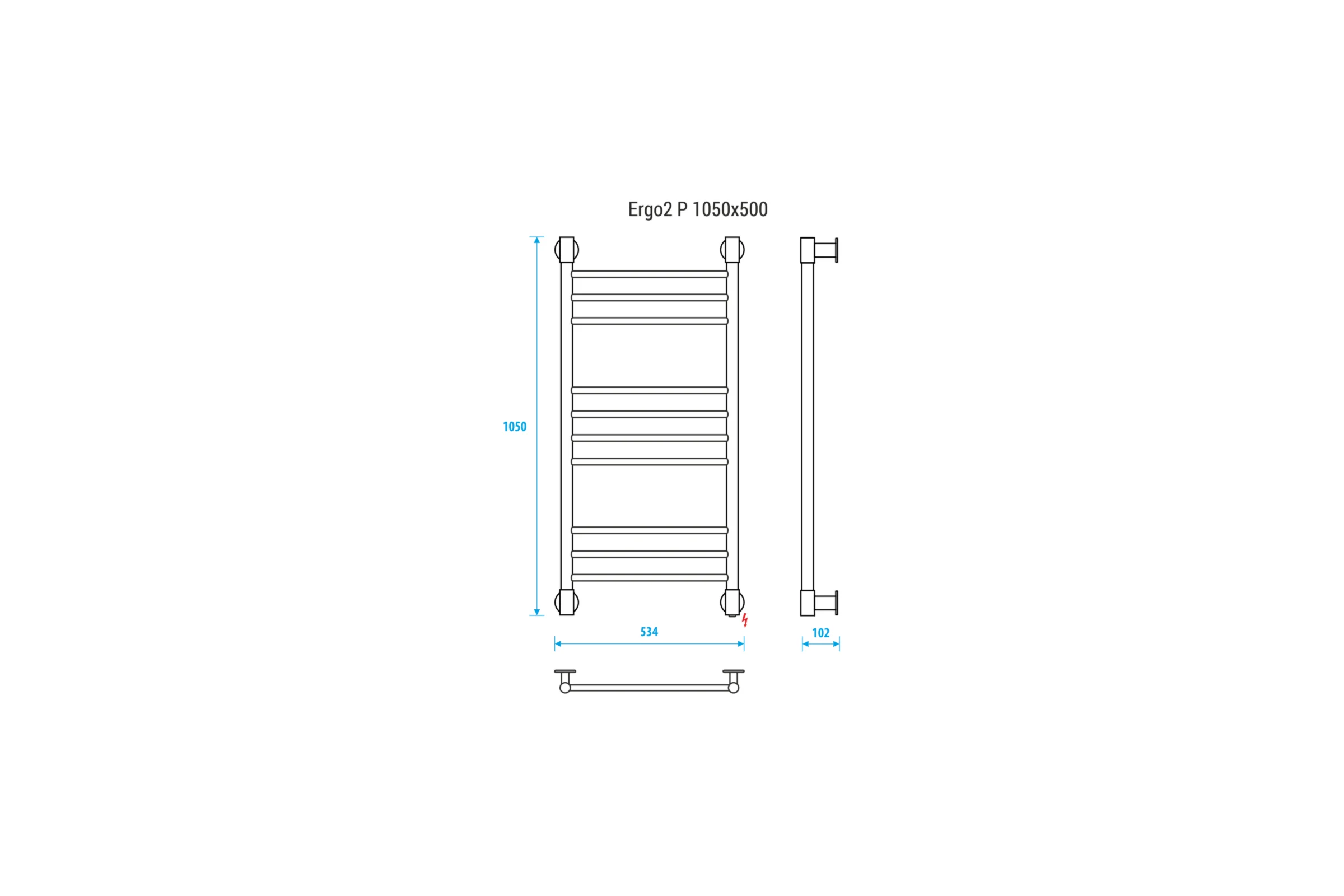 Полотенцесушитель ENERGY Ergo2 P 1050x500, прямой 00-УТ-00935
