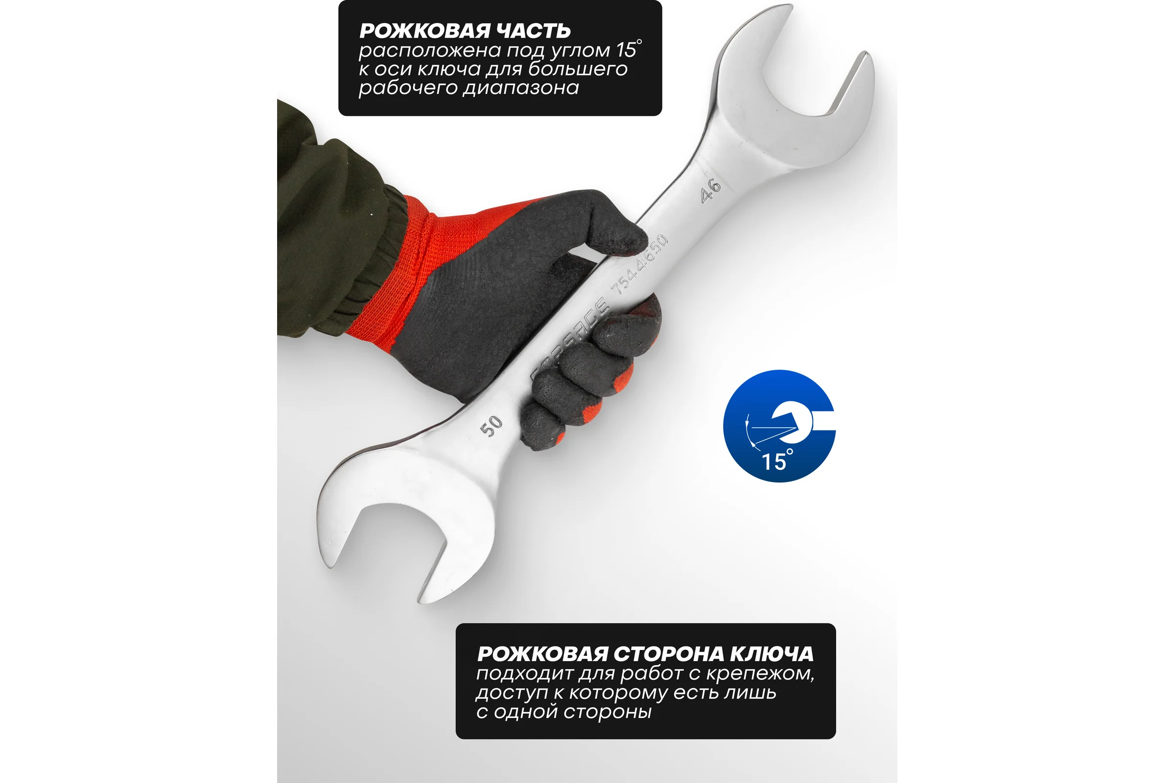 Ключ рожковый Forsage 46×50 мм F-7544650 (9956)