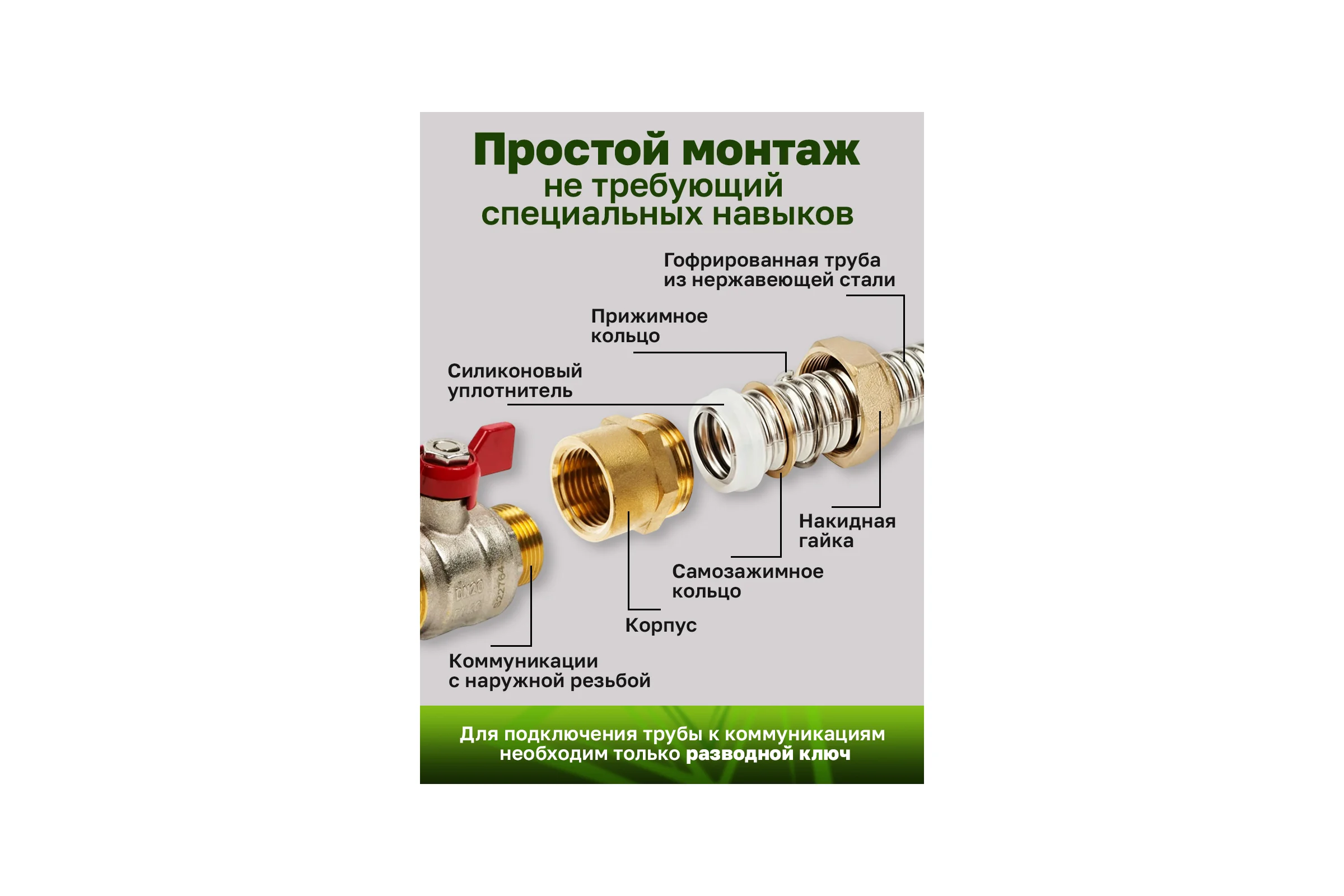 Комплект гофрированная труба VETONA 40А 10м с муфтами (F) 40x1 1/2 EF (2 шт.) 101876