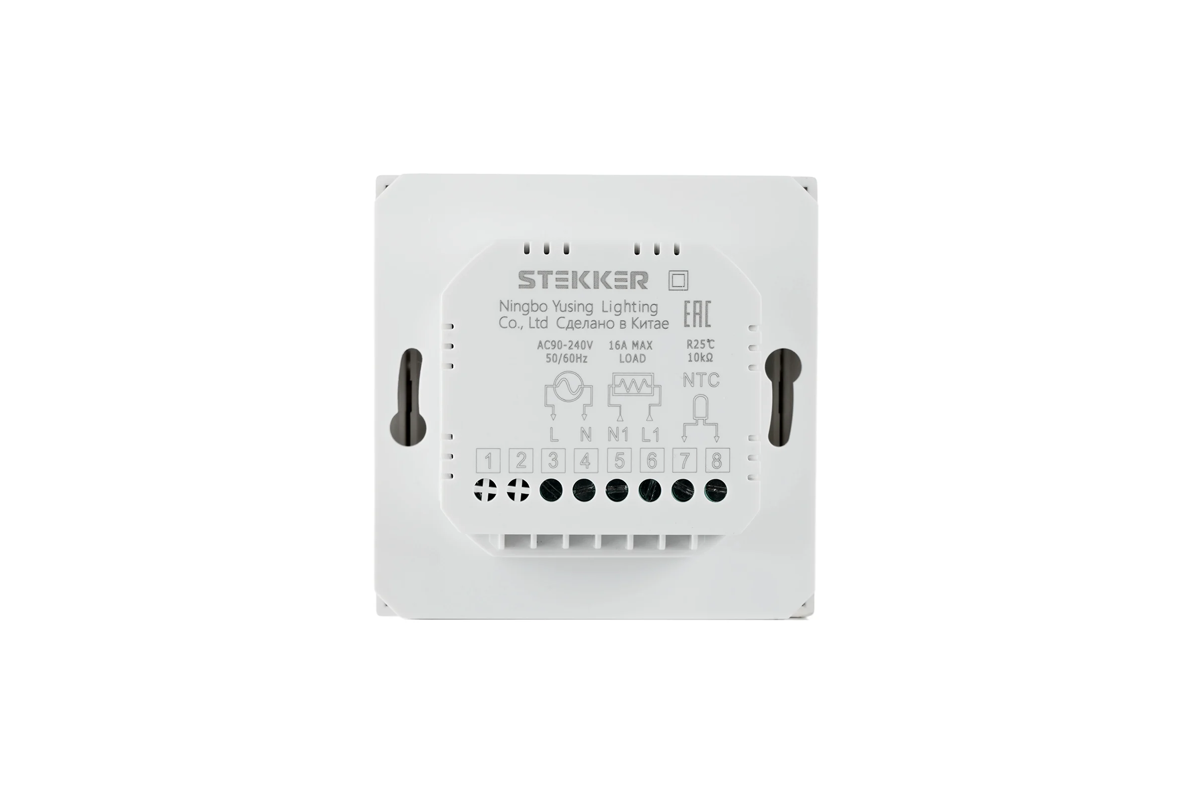 Терморегулятор STEKKER Wi-Fi (механизм), 250В, 3500Вт, серия Эмили, RSW00-5119-01, белый фарфор, soft touch, 50376