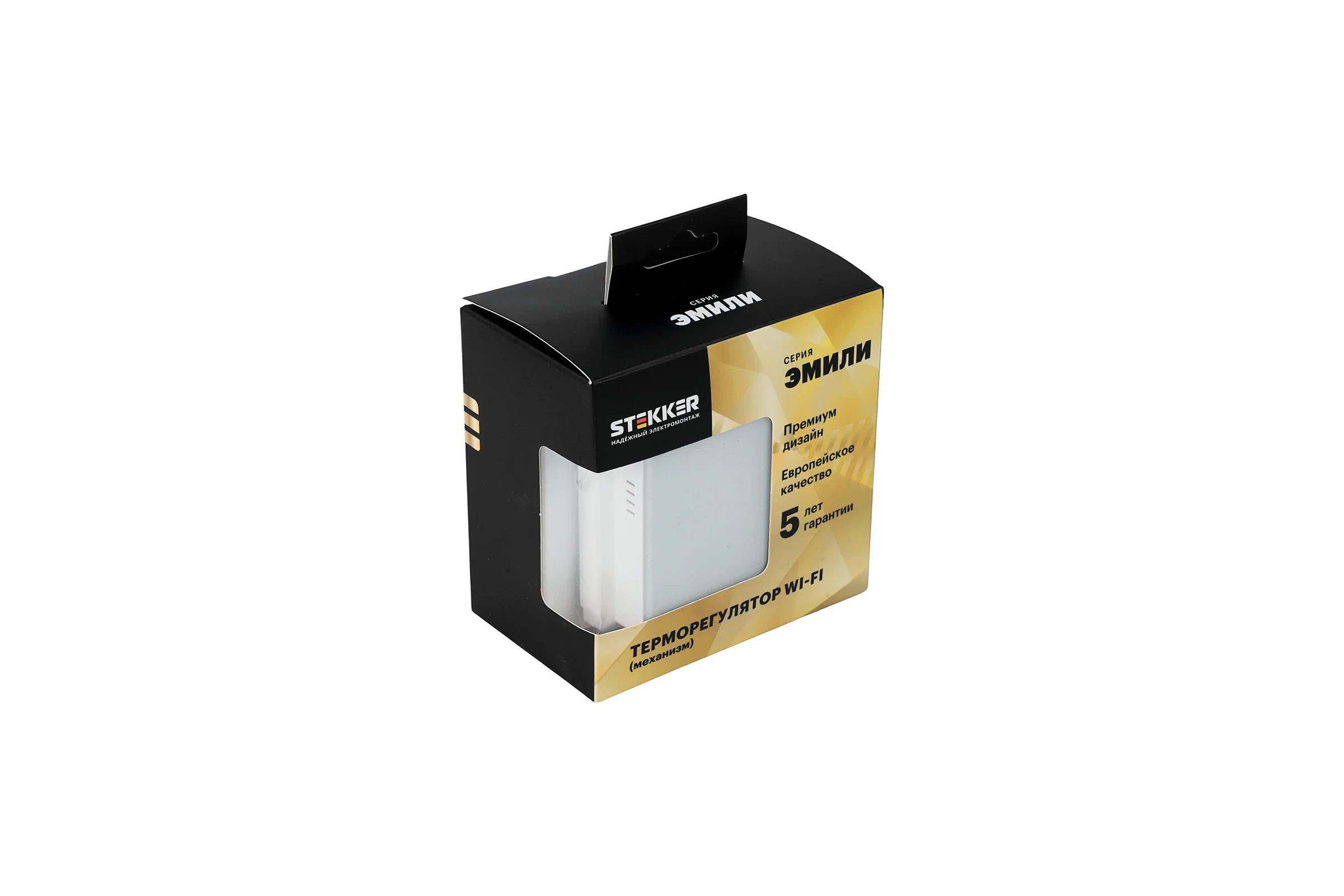 Терморегулятор STEKKER Wi-Fi (механизм), 250В, 3500Вт, серия Эмили, RSW00-5119-01, белый фарфор, soft touch, 50376