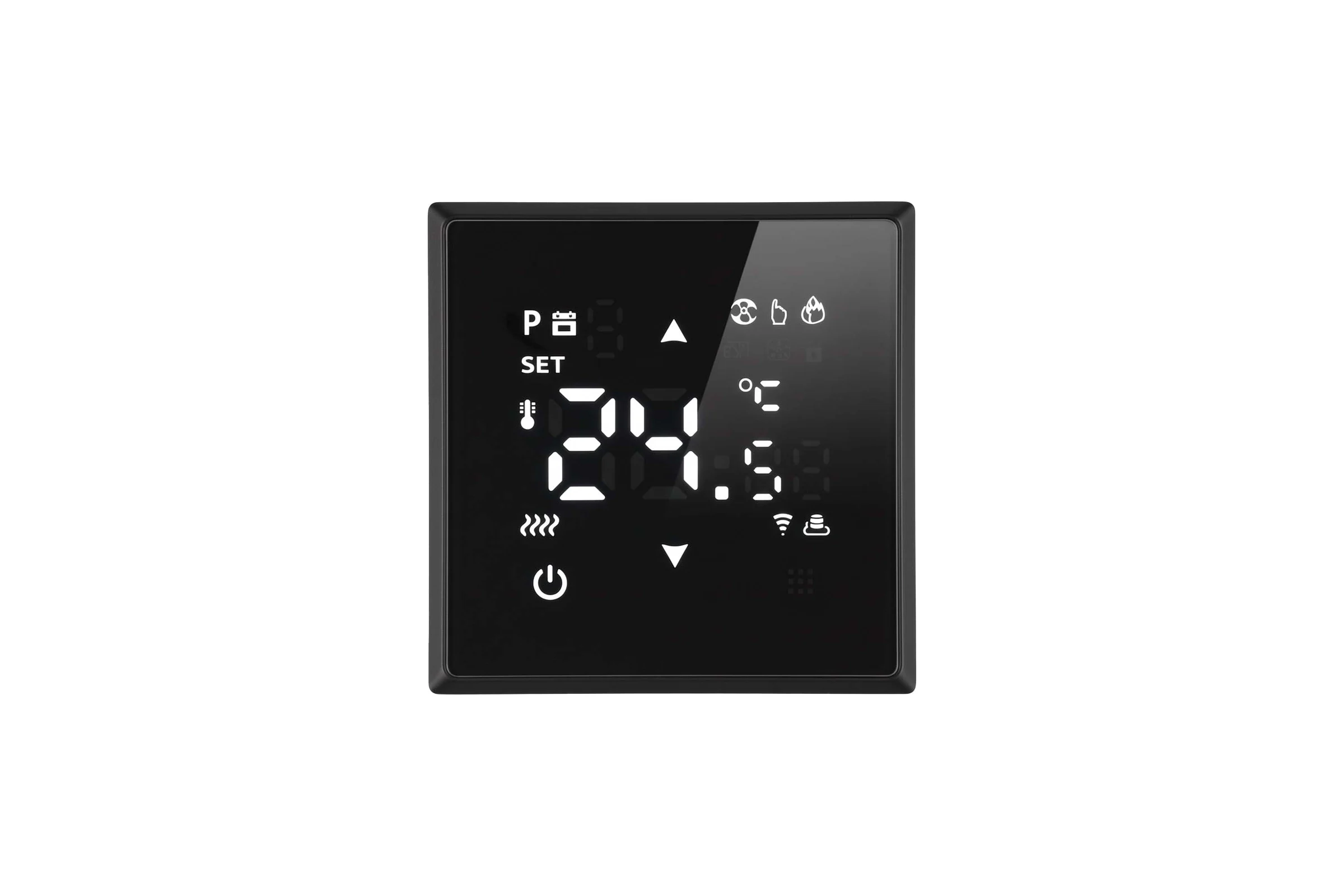Терморегулятор STEKKER Wi-Fi (механизм), 250В, 3500Вт, серия Эмили, RSW00-5119-05, черный уголь, soft touch, 50377
