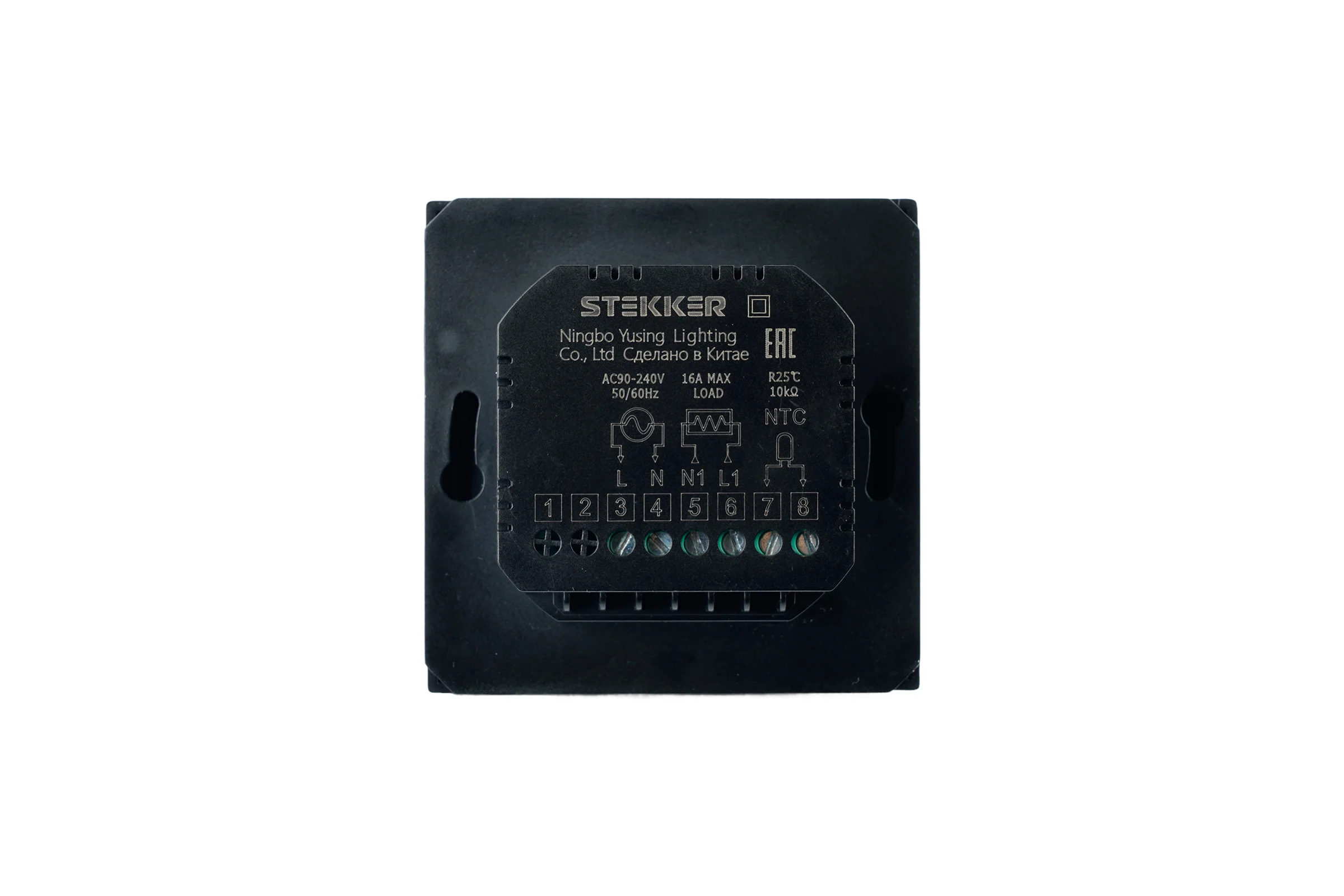 Терморегулятор STEKKER Wi-Fi (механизм), 250В, 3500Вт, серия Эмили, RSW00-5119-05, черный уголь, soft touch, 50377