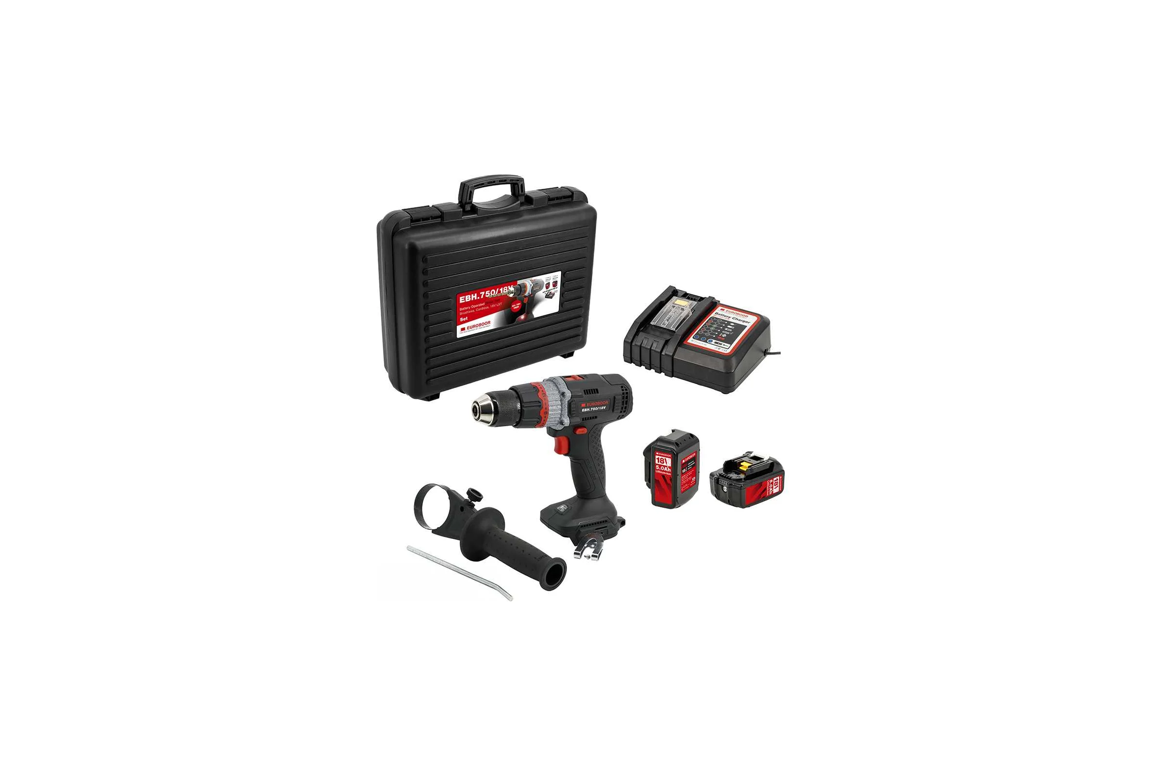 Дрель с кейсом и зарядкой EUROBOOR EBH.750/18V Set