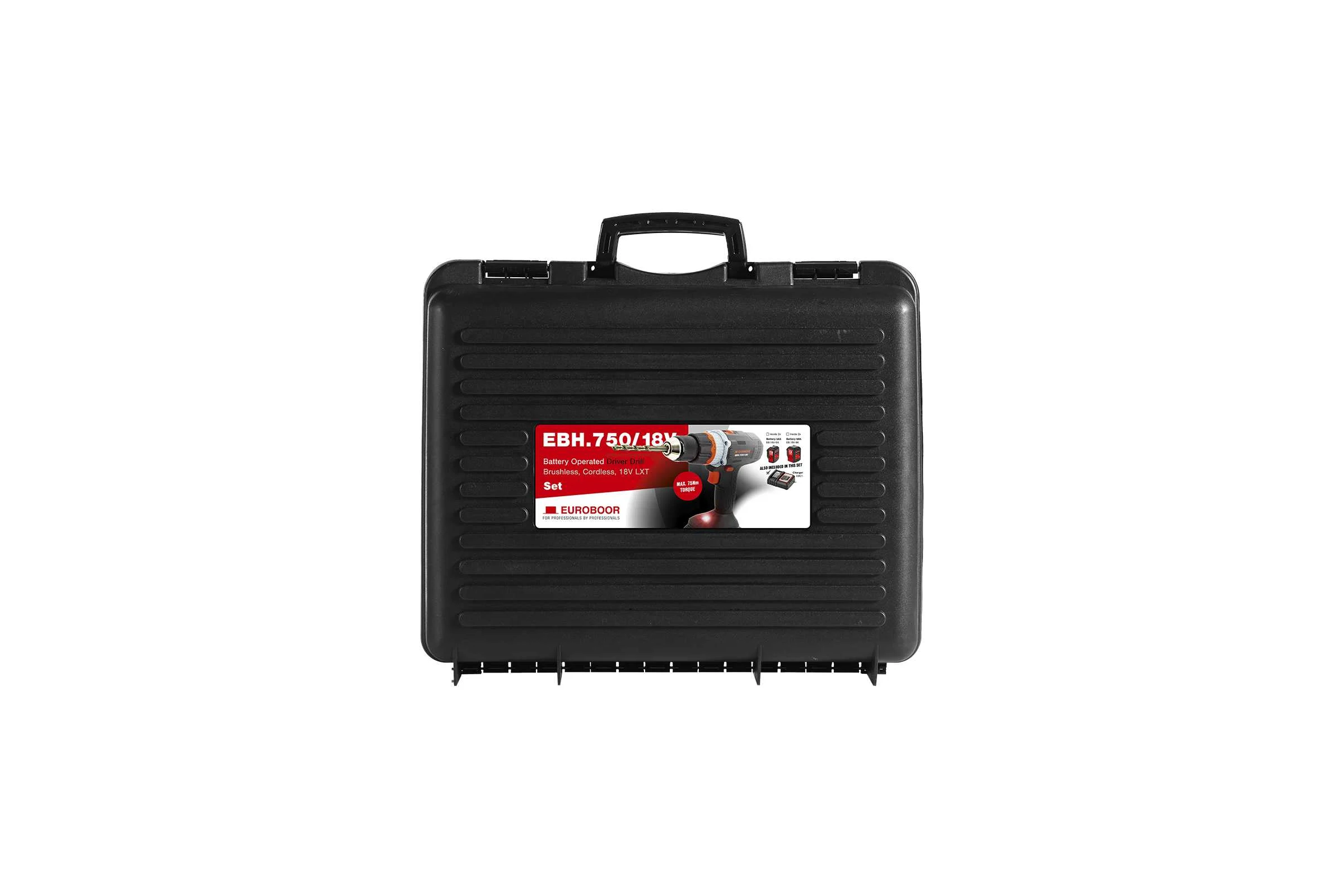 Дрель с кейсом и зарядкой EUROBOOR EBH.750/18V Set