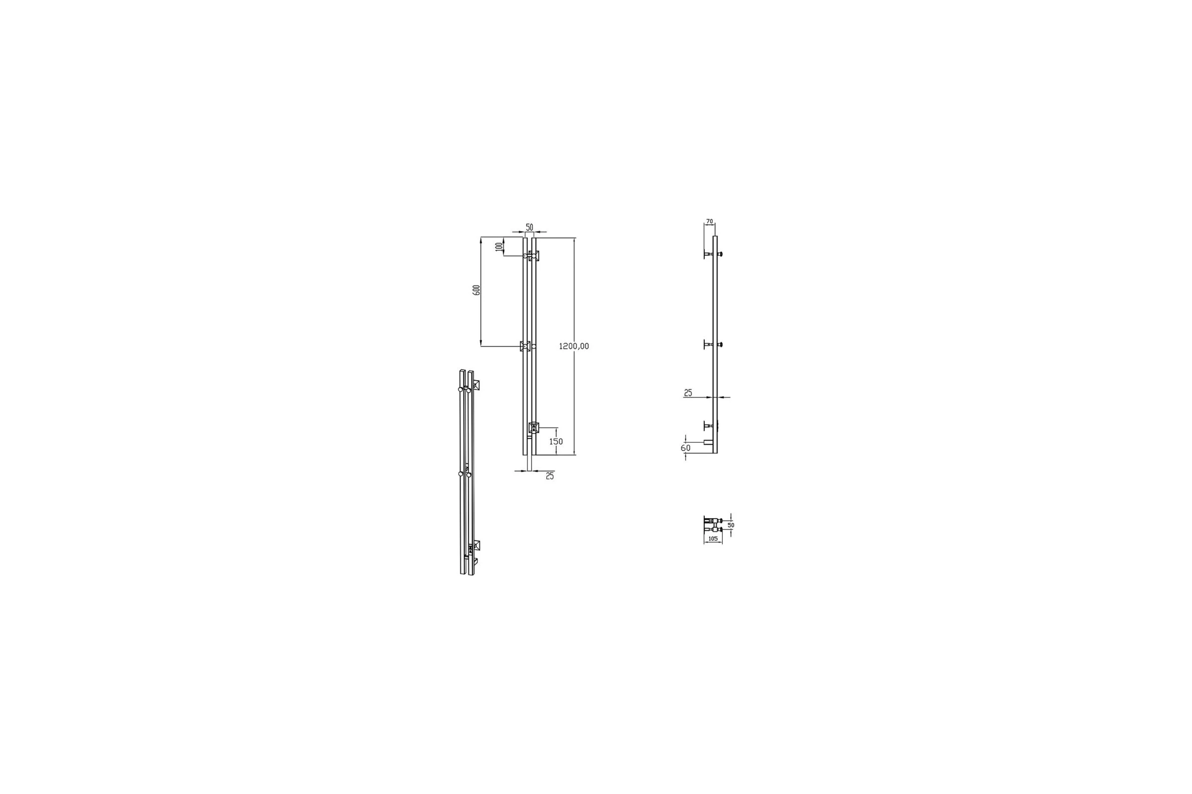 Полотенцесушитель MIXLINE MOON QUADRO MATT СHROME 120/10 таймер, 237 Вт электрический 557214