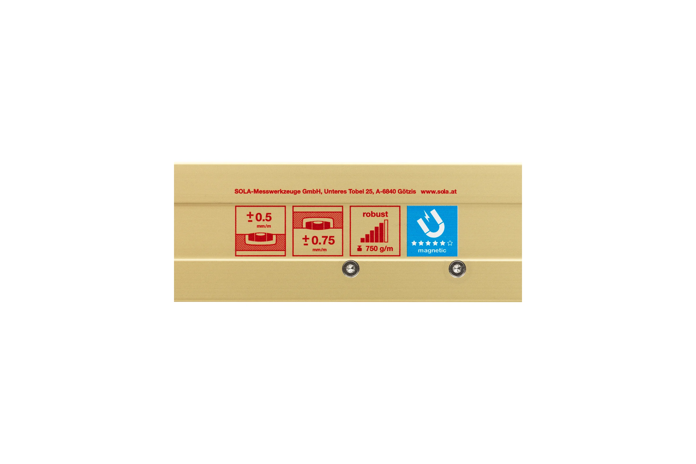 Магнитный уровень SOLA AZM 60 NEW, L=60 см, 2 глазка 01820801