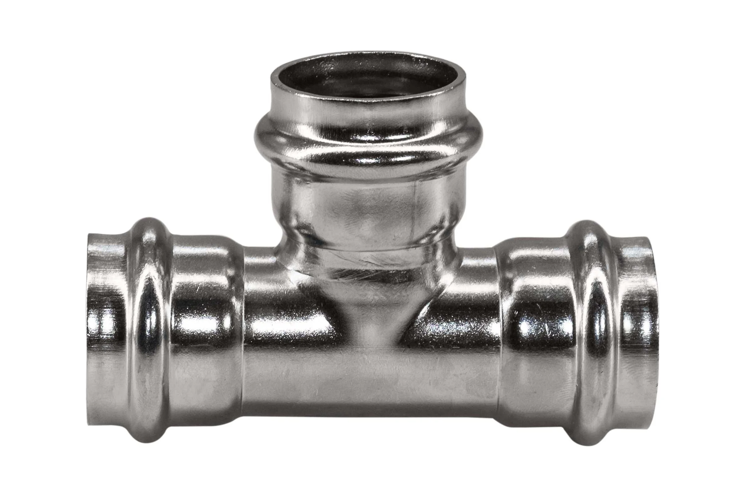 Пресс-тройник NEWKEY ПР/ПР/ПР нержавеющий, AISI304 22mm x 18mm x 22mm, CF8, PN16 NK-PT22*18*22/4