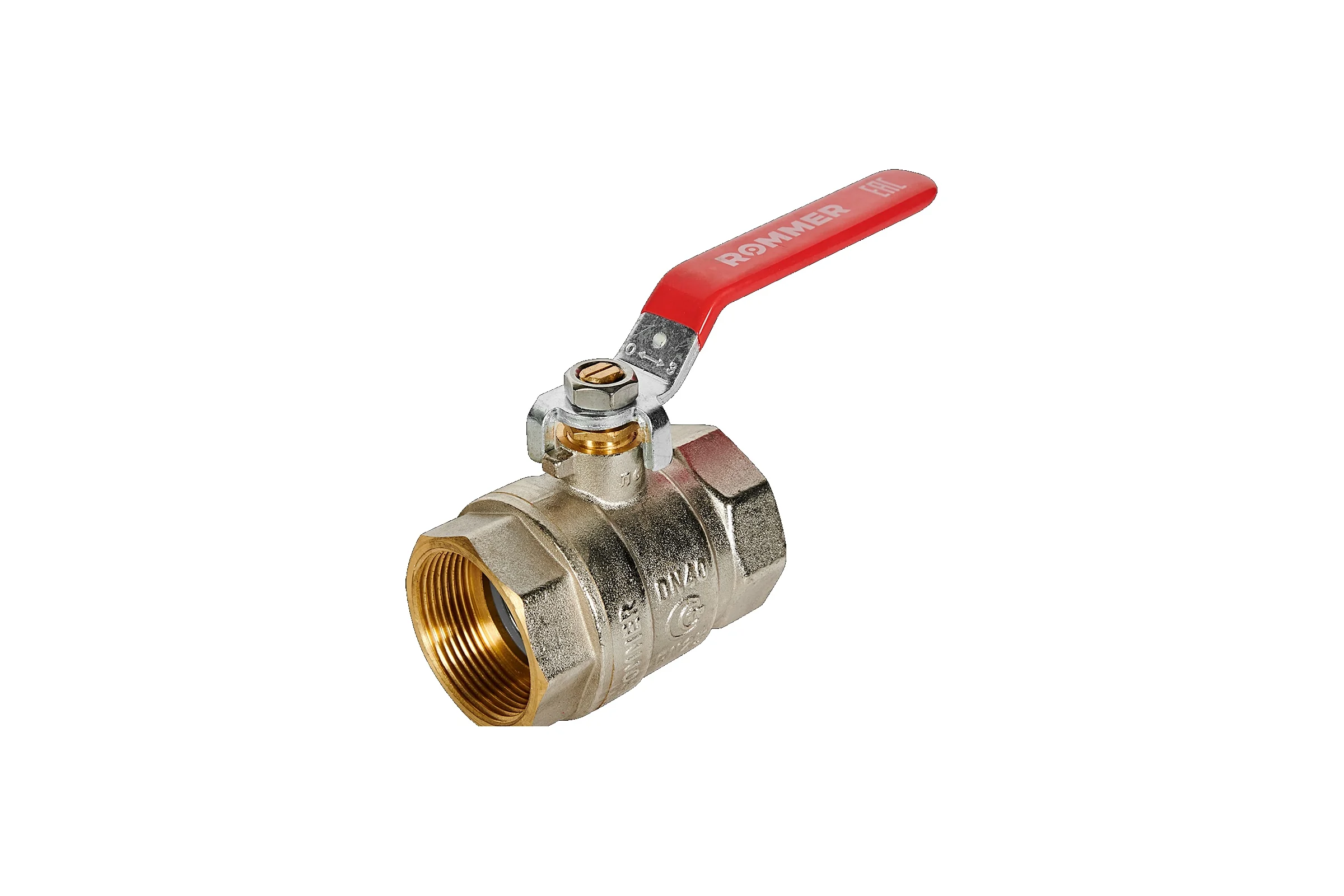 Кран шаровой неполнопроходной ROMMER RBV-0001-2110340 ВР/ВР, ручка рычаг 1 RG00938RJN7MG8