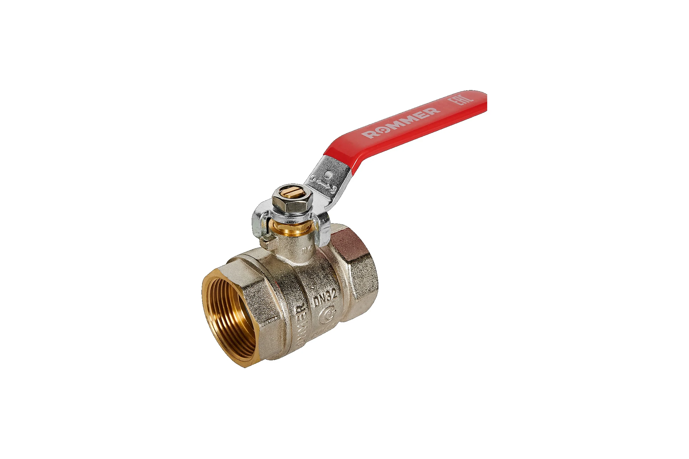 Кран шаровой неполнопроходной ROMMER RBV-0001-2110332 ВР/ВР, ручка рычаг 1 RG00938RJN7A06