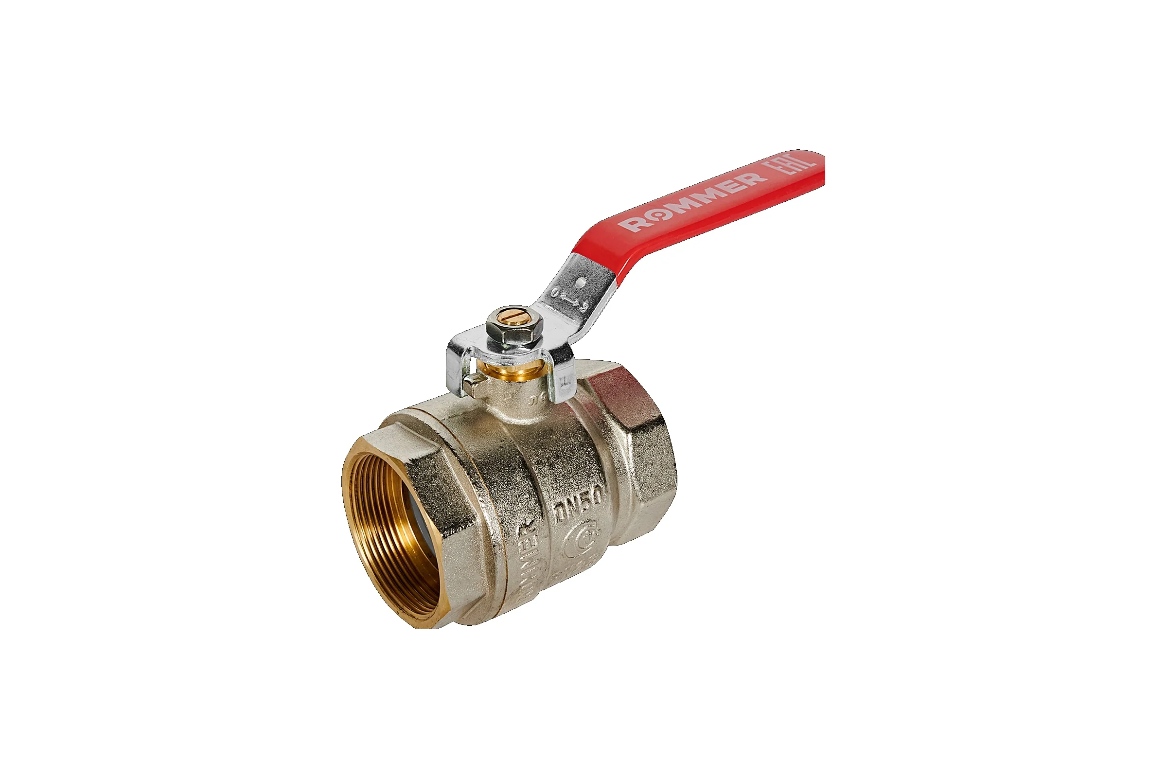 Кран шаровой неполнопроходной ROMMER RBV-0001-2110350 ВР/ВР, ручка рычаг 2 RG00938RJN7S89