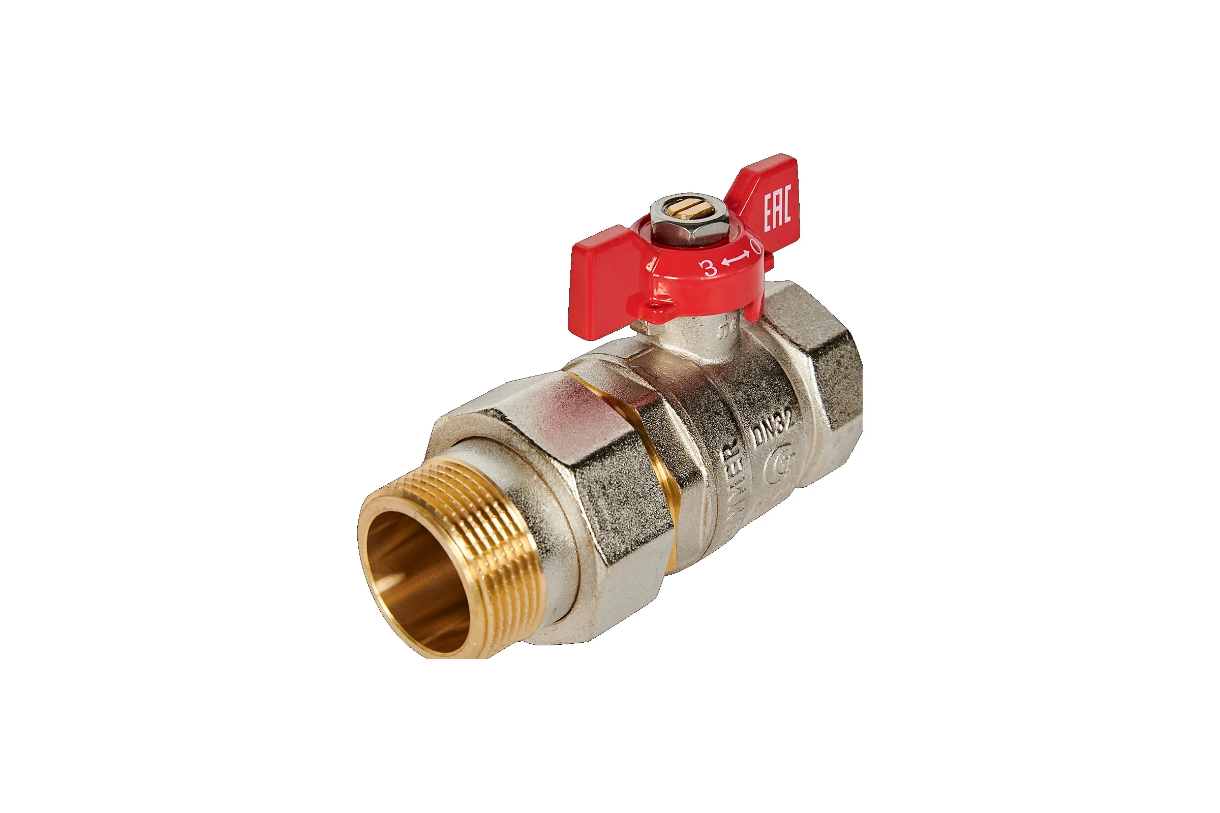 Кран шаровой ROMMER с американкой, ВР/НР, ручка бабочка 1 1/4 RBV-0005-2510232 RG00938RJNBC96